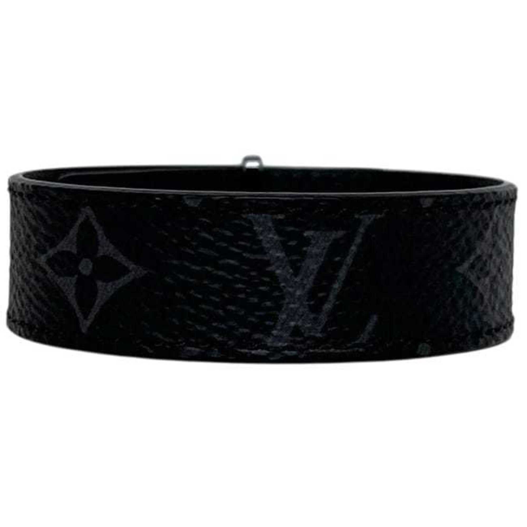 Louis Vuitton Louis Vuitton Bracelet LV Black Monogram Eclipse M6456 Size 19 Canvas BC2295 LOUIS VUITTON Size ONE SIZE - 4 Thumbnail