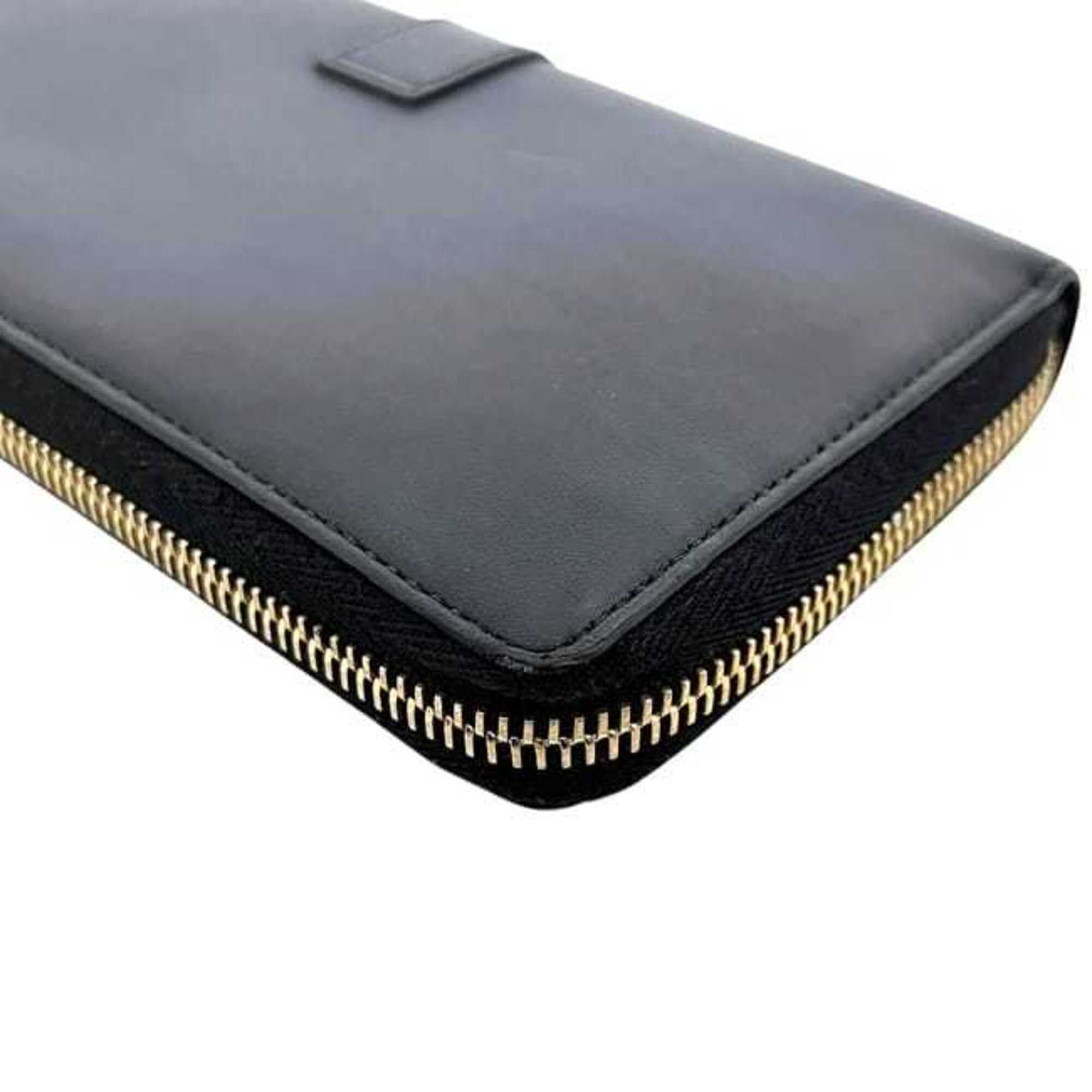 Saint Laurent Paris Saint Laurent Round Long Wallet, Black, Cassandra CFP 414570 1017, YSL Leather, SAINT LAURENT PARIS Size ONE SIZE - 5 Thumbnail