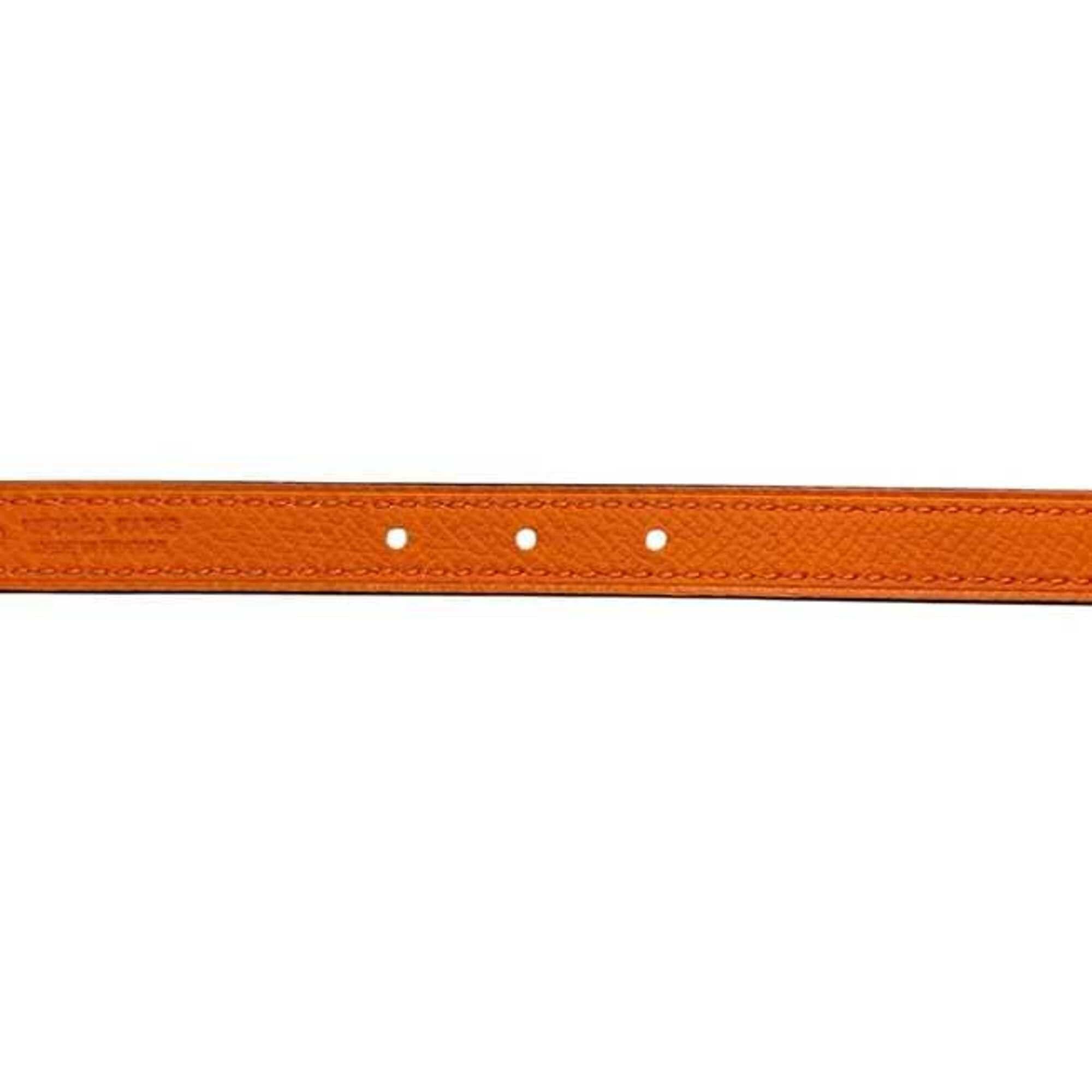 Hermes Hermes belt, black and orange, reversible, waist, 71cm, 13mm, leather (Veau Swift Veau Epsom), B stamp. Size ONE SIZE - 6 Thumbnail