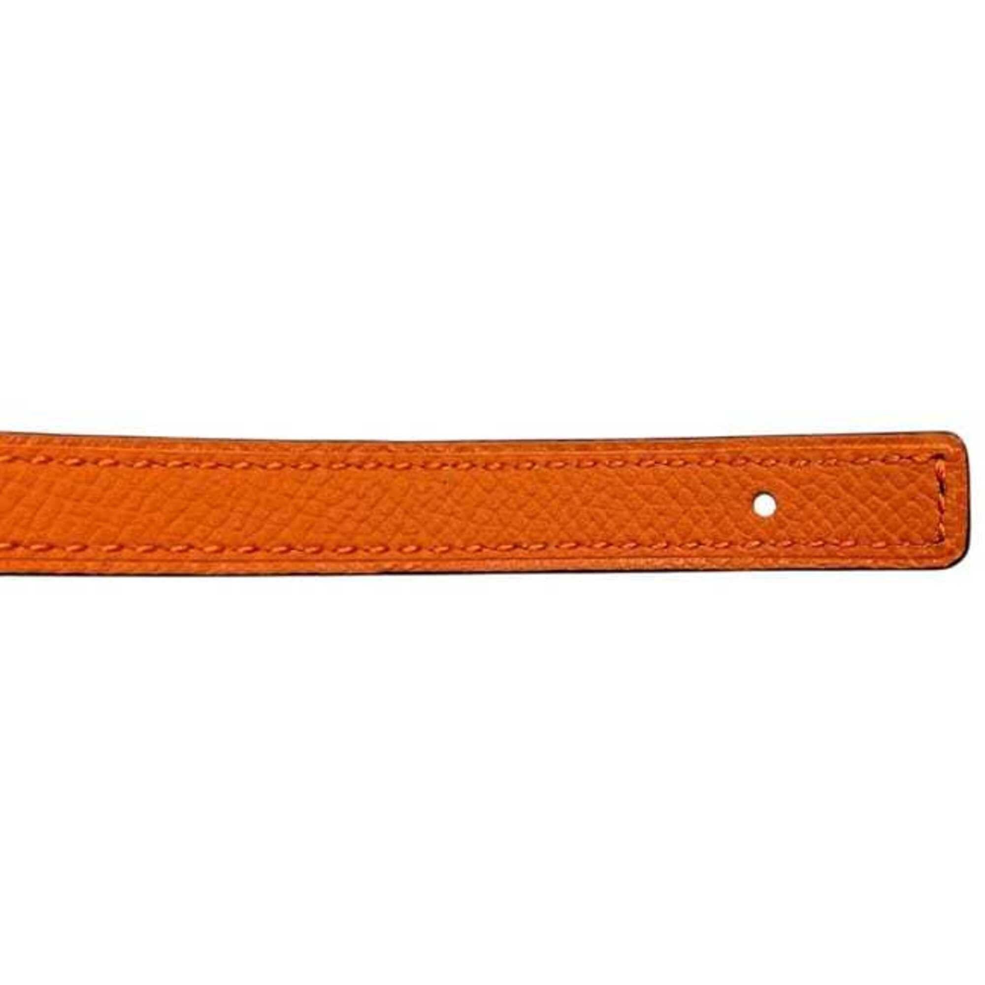 Hermes Hermes belt, black and orange, reversible, waist, 71cm, 13mm, leather (Veau Swift Veau Epsom), B stamp. Size ONE SIZE - 7 Thumbnail