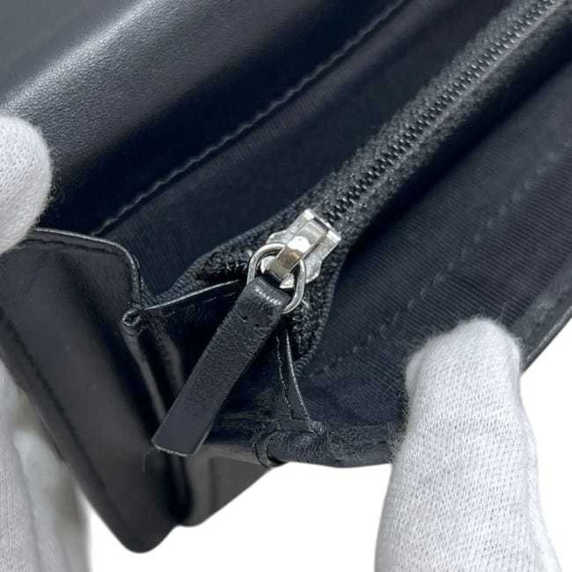 Chanel Chanel bi-fold long wallet, black, glitter, Matelassé, Coco Mark, caviar leather, serial number 19 series. Size ONE SIZE - 7 Thumbnail