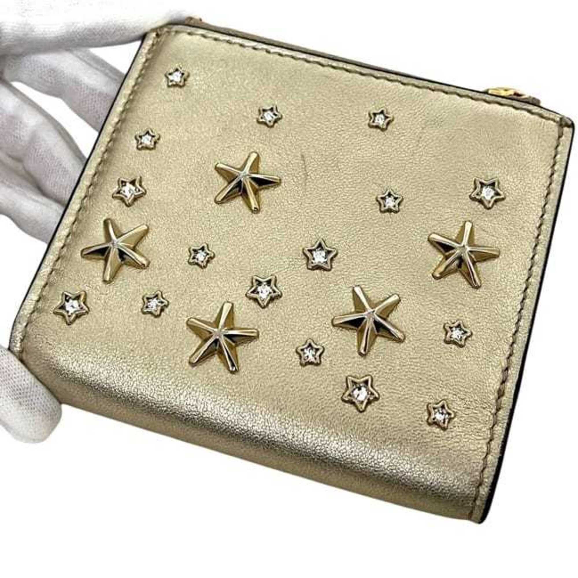 Jimmy Choo Jimmy Choo bi-fold wallet ec-25418 gold HANNI U AUR OO0955 star leather studs JIMMY CHOO Size ONE SIZE - 9 Thumbnail