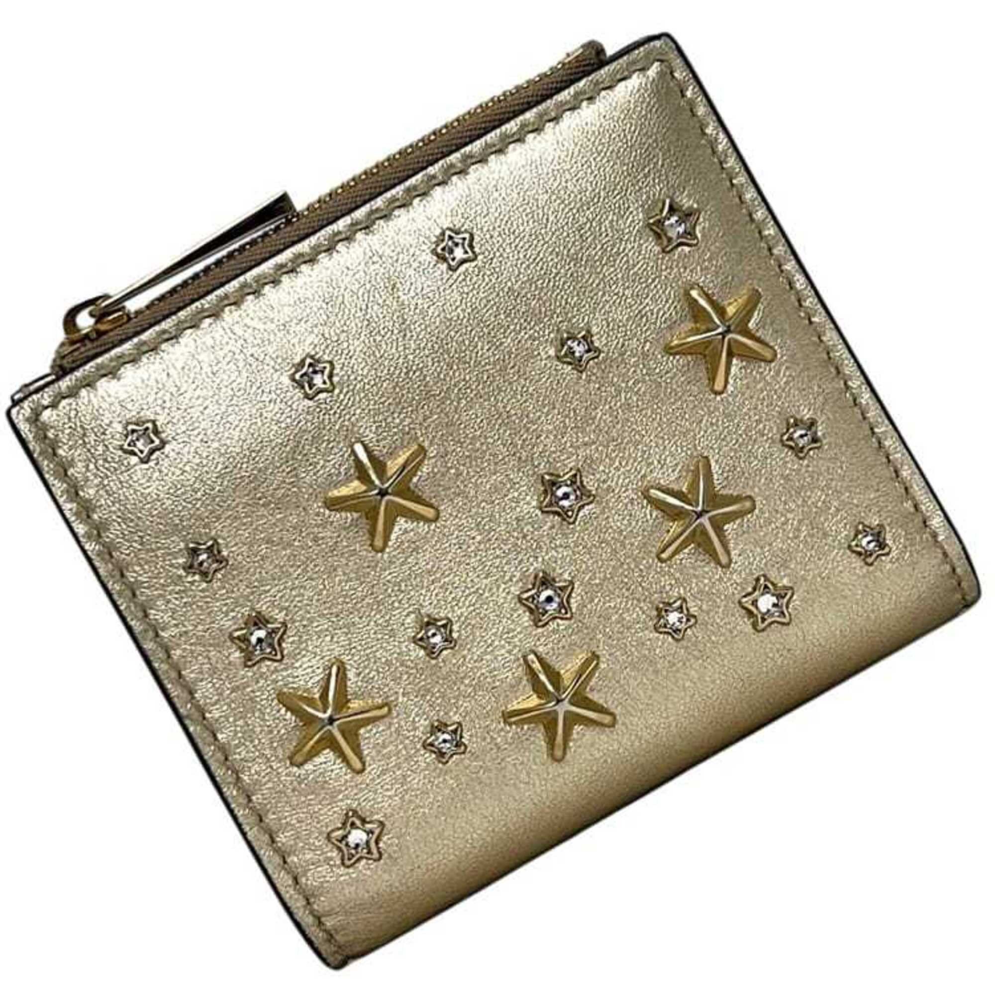 Jimmy Choo Jimmy Choo bi-fold wallet ec-25418 gold HANNI U AUR OO0955 star leather studs JIMMY CHOO Size ONE SIZE - 2 Thumbnail