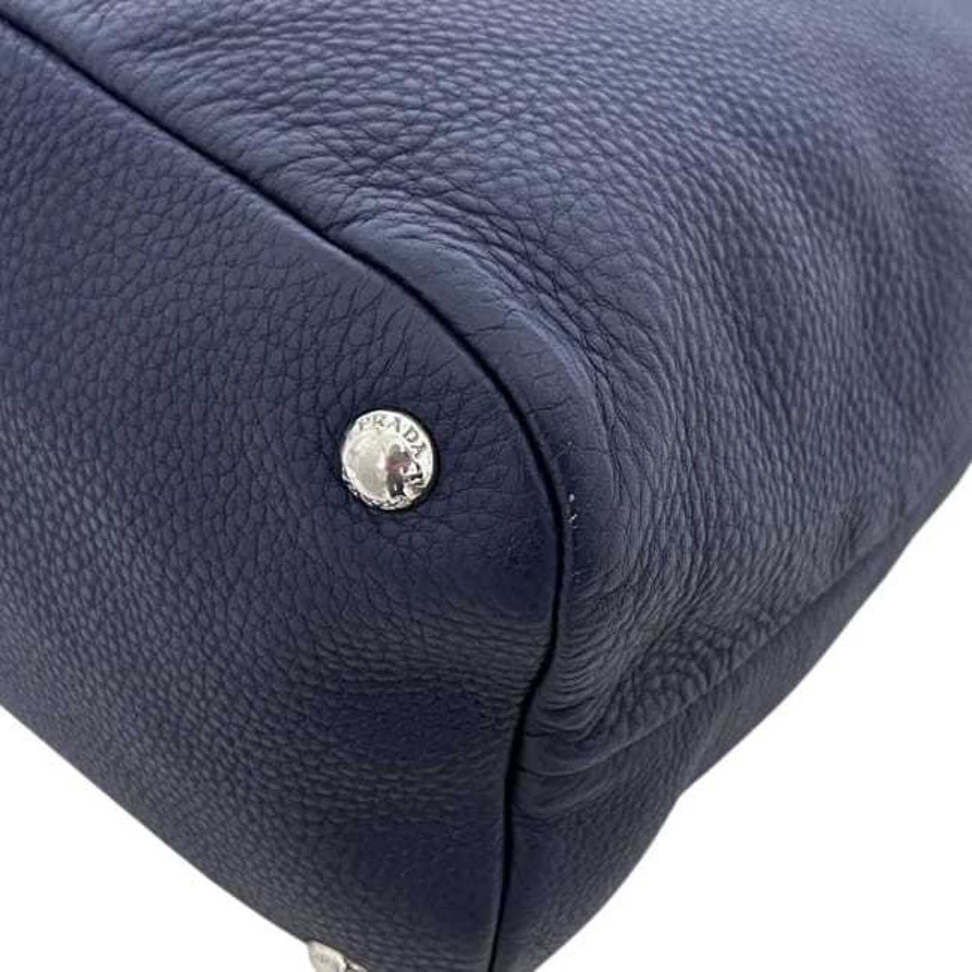 Prada Prada shoulder bag, navy blue, Vitello Daino leather, crossbody, size 14/C. Size ONE SIZE - 10 Thumbnail