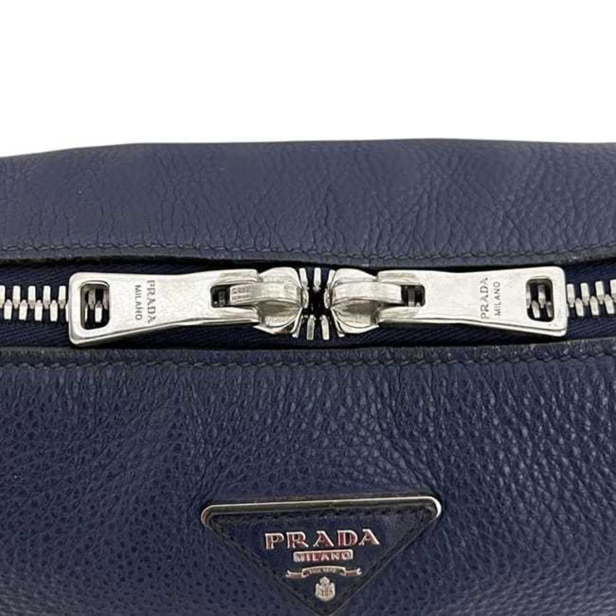 Prada Prada shoulder bag, navy blue, Vitello Daino leather, crossbody, size 14/C. Size ONE SIZE - 5 Thumbnail