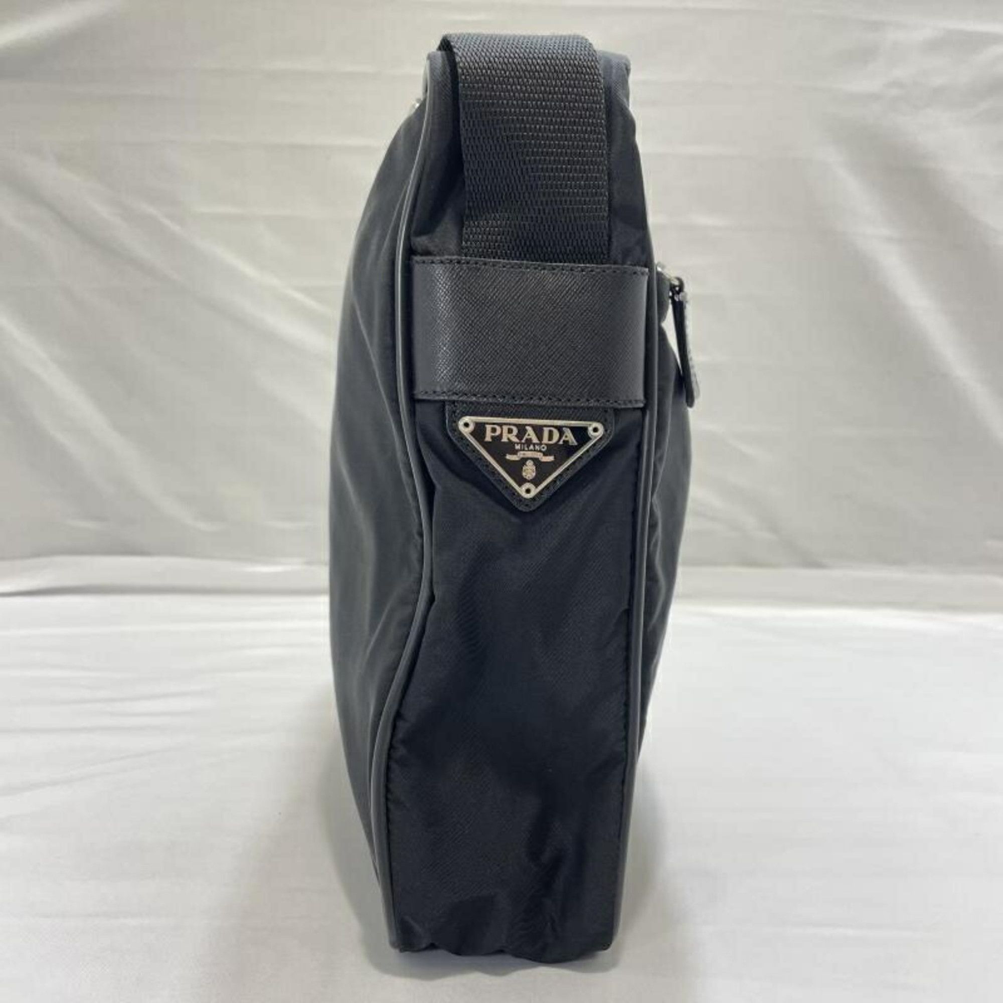 Prada PRADA Side Nylon Shoulder Bag, Black, Triangle Tag, Prada Size ONE SIZE - 4 Thumbnail