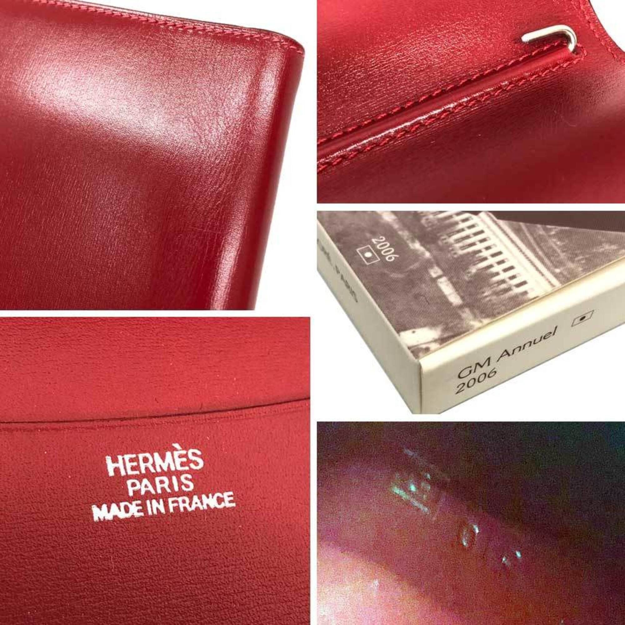 Hermes HERMES Agenda GM Notebook Cover, Box Calf Leather, Red, with G stamp (□) Size ONE SIZE - 3 Thumbnail