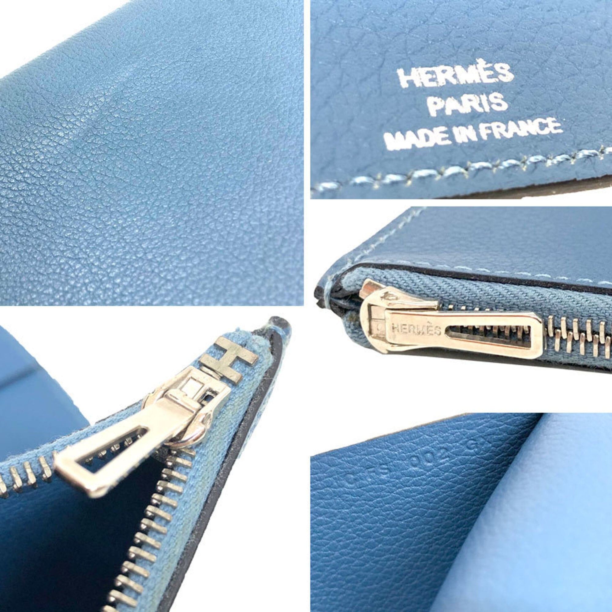 Hermes HERMES Eazip PM Agenda Notebook Cover, Evercolor Blue Size ONE SIZE - 3 Thumbnail