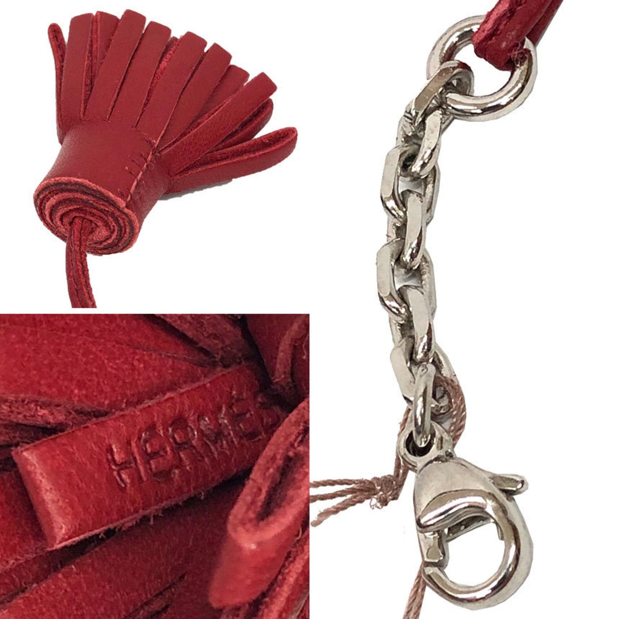Hermes Hermes Carmen Cheetah Pompom 20 Agneau Milo Red Bookmark Size ONE SIZE - 3 Thumbnail