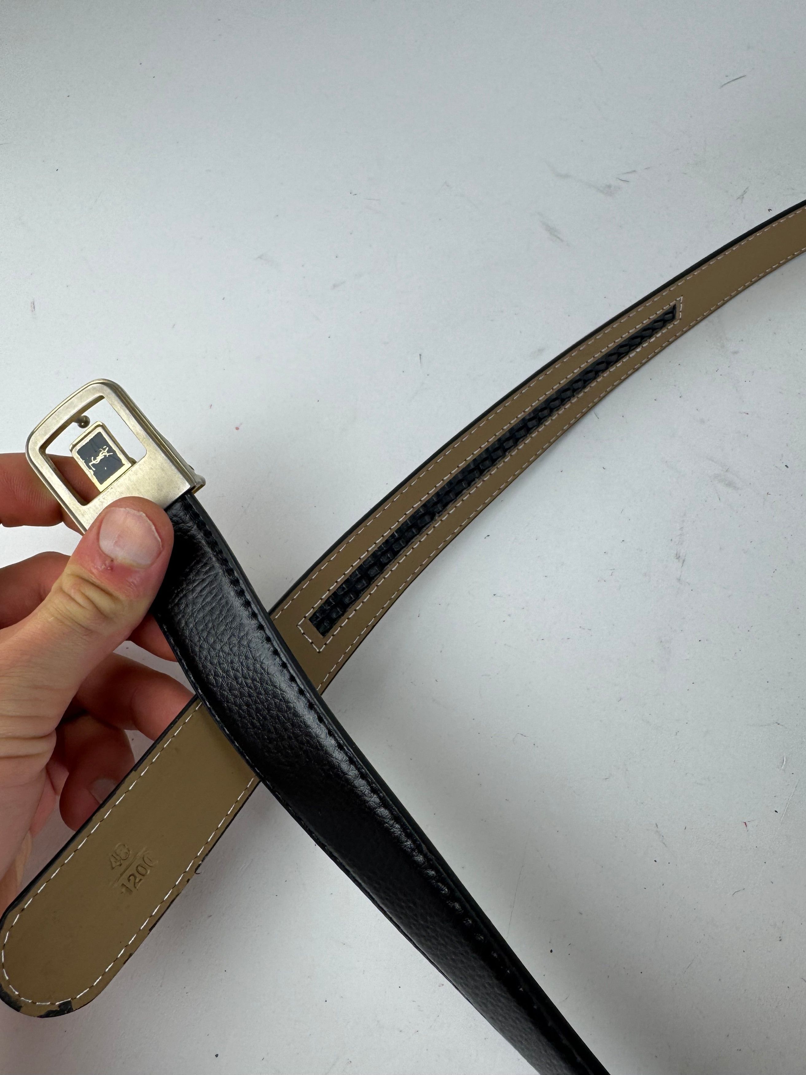 Other Vintage Yves Saint Laurent Leather Belt Black Size ONE SIZE - 5 Thumbnail