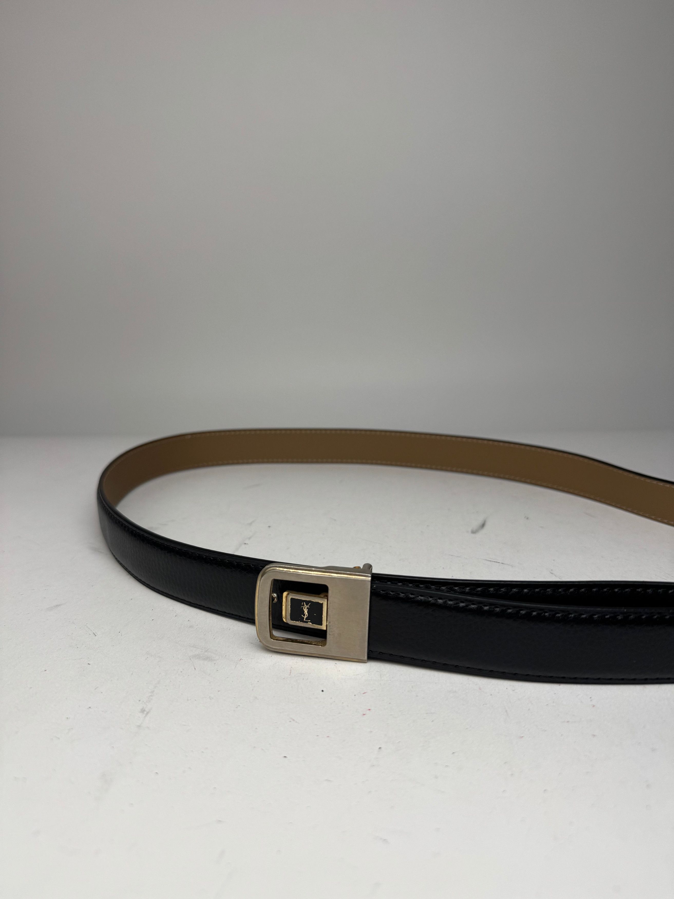 Other Vintage Yves Saint Laurent Leather Belt Black Size ONE SIZE - 4 Thumbnail