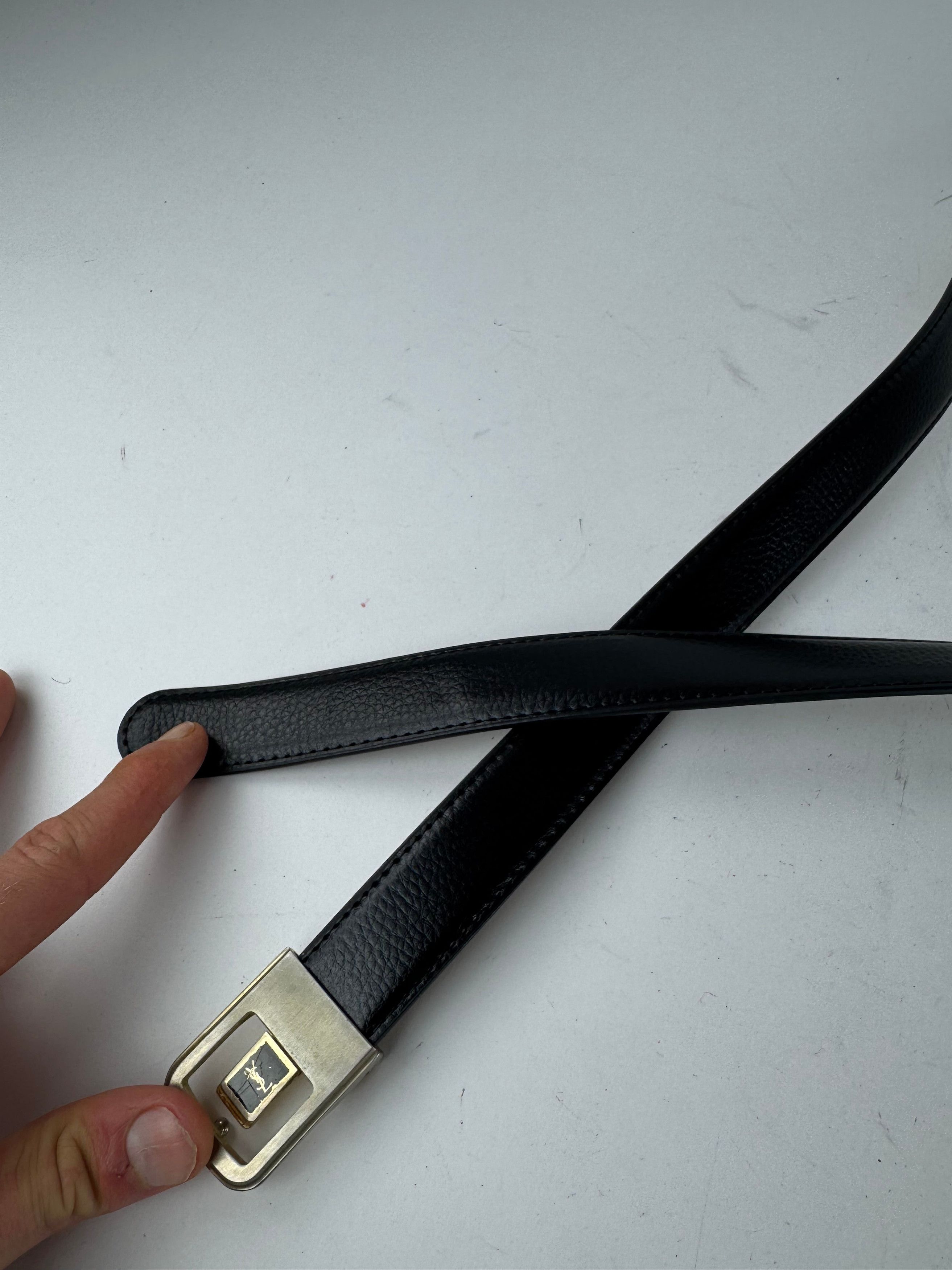 Other Vintage Yves Saint Laurent Leather Belt Black Size ONE SIZE - 8 Thumbnail