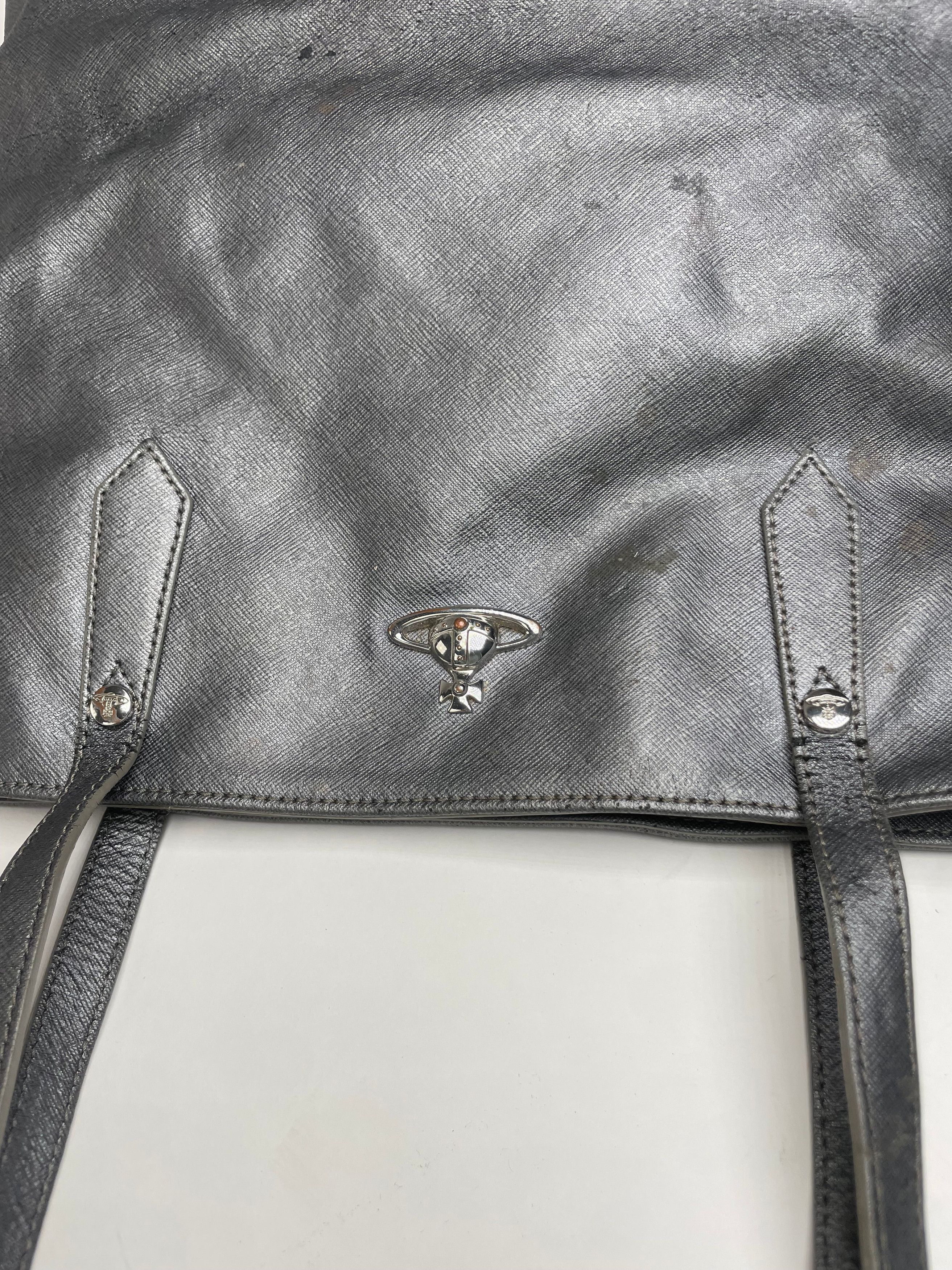 Vivienne Westwood Vintage Leather Handbag Anthracite Size ONE SIZE - 8 Thumbnail