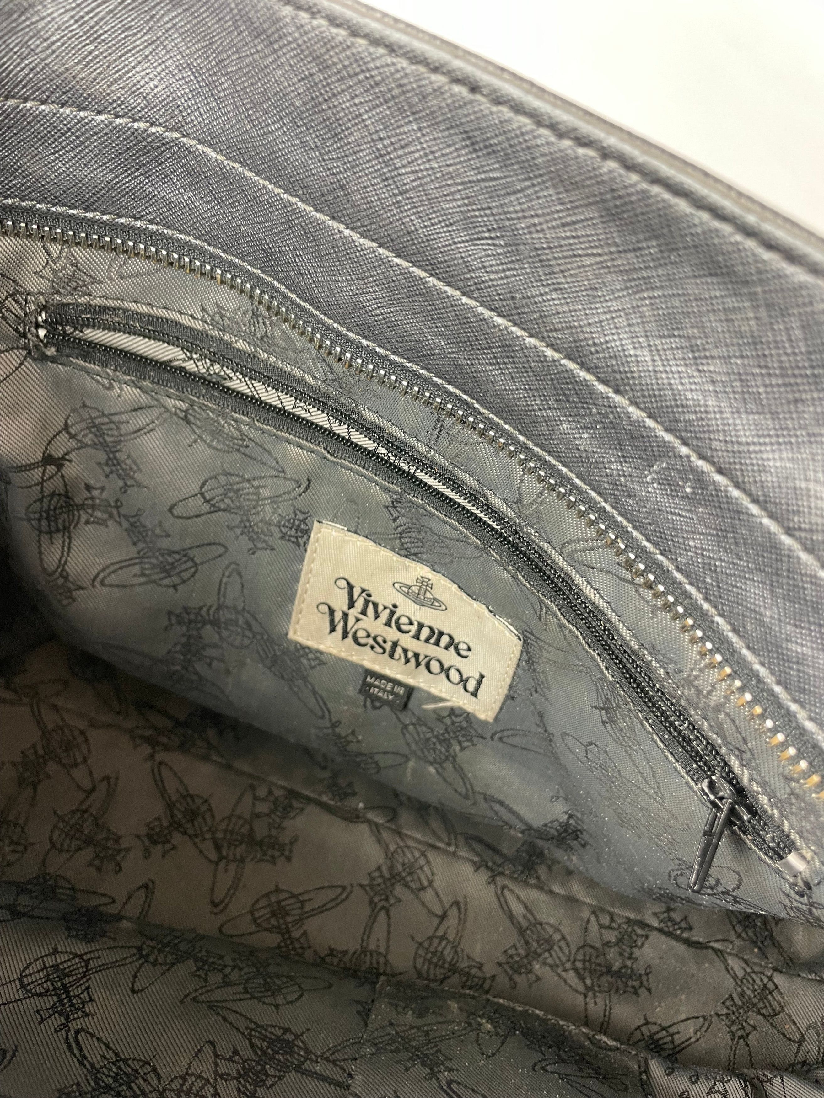 Vivienne Westwood Vintage Leather Handbag Anthracite Size ONE SIZE - 3 Thumbnail