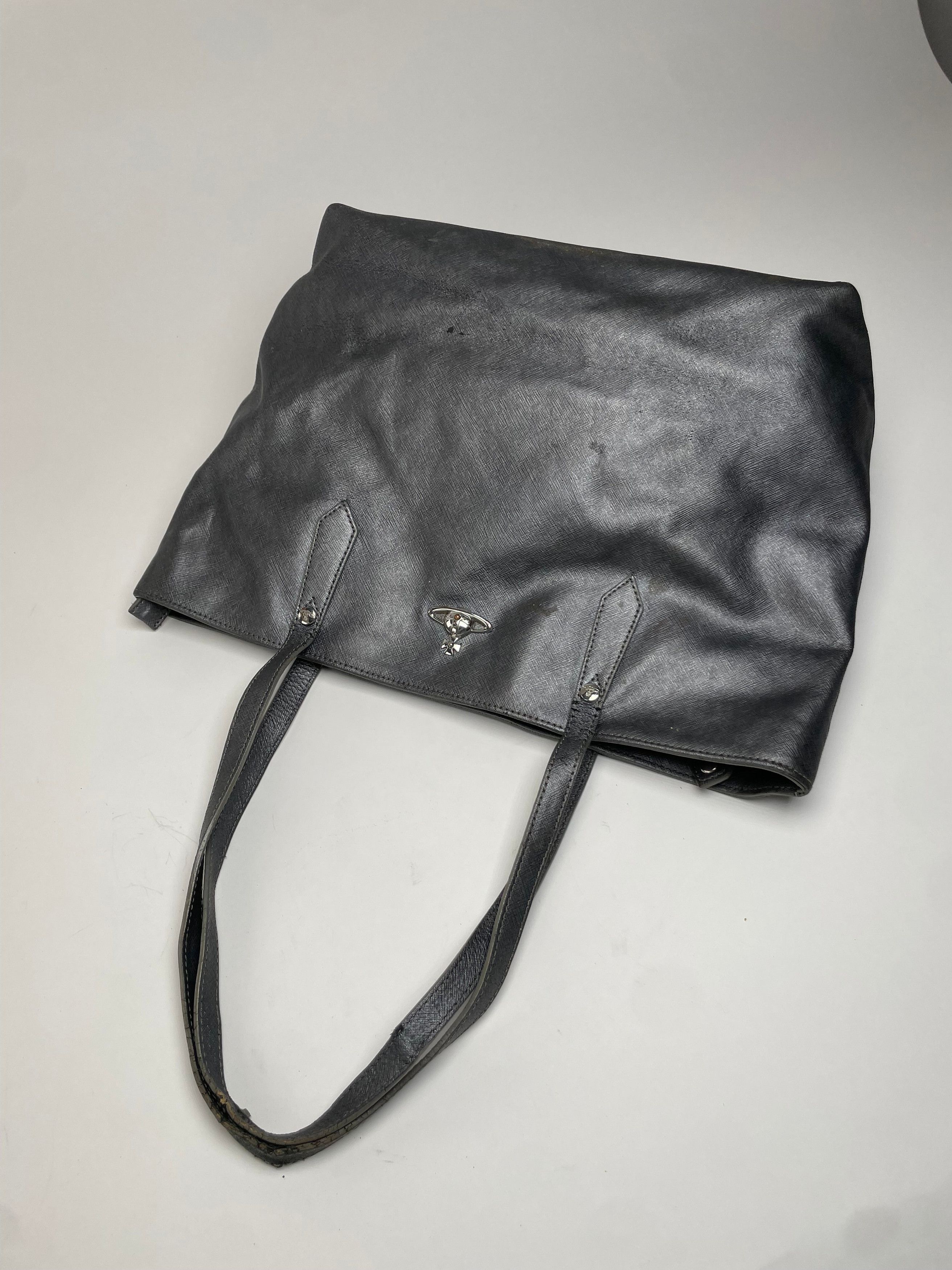 Vivienne Westwood Vintage Leather Handbag Anthracite Size ONE SIZE - 6 Thumbnail