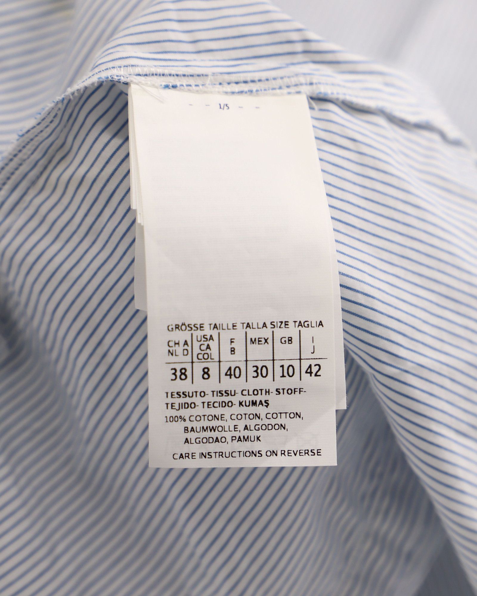 Max Mara Max Mara Daisy Embroidered Pinstripe Shirt in Blue Cotton Size XS / US 0-2 / IT 36-38 - 5 Thumbnail
