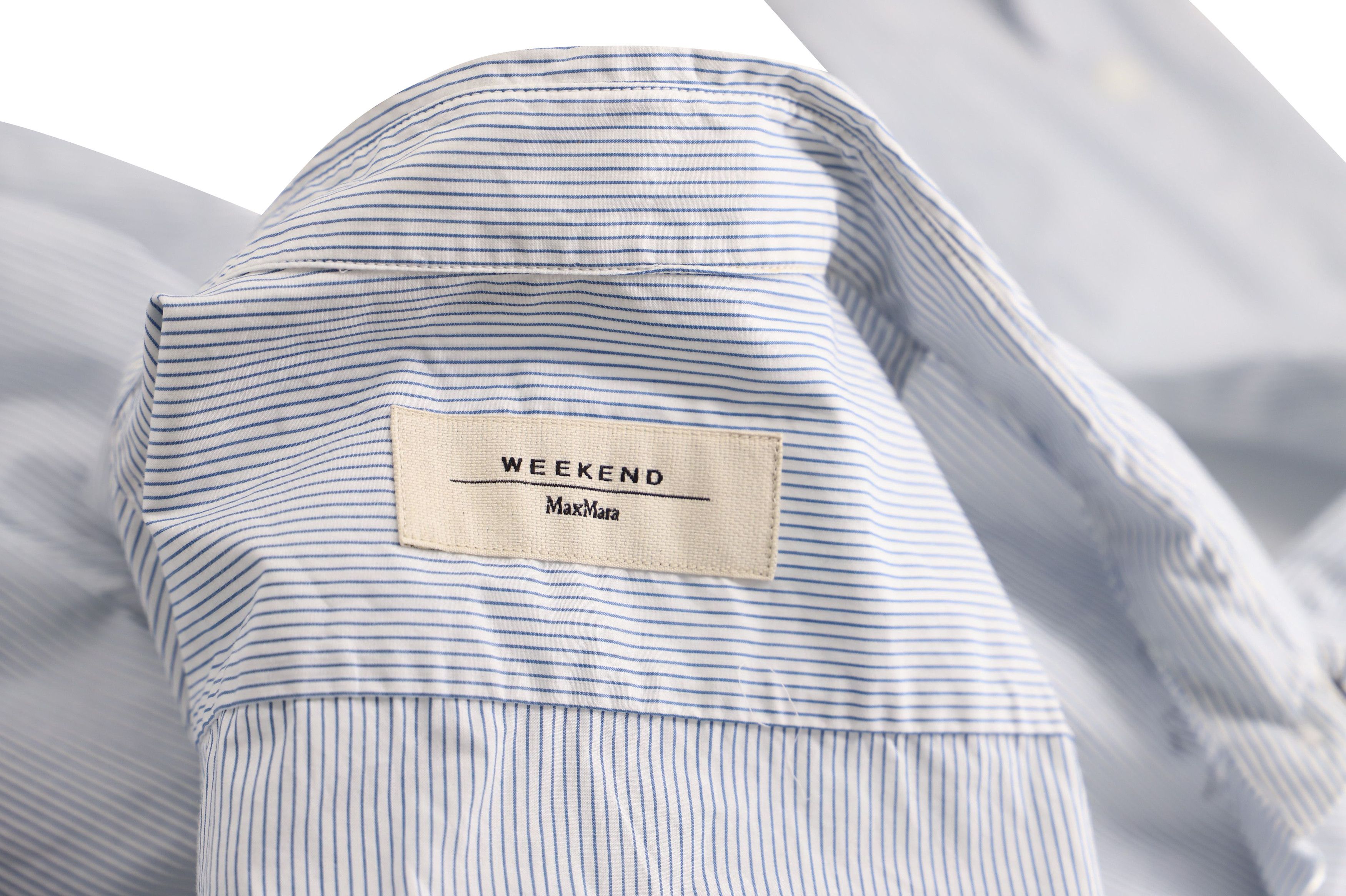 Max Mara Max Mara Daisy Embroidered Pinstripe Shirt in Blue Cotton Size XS / US 0-2 / IT 36-38 - 4 Thumbnail