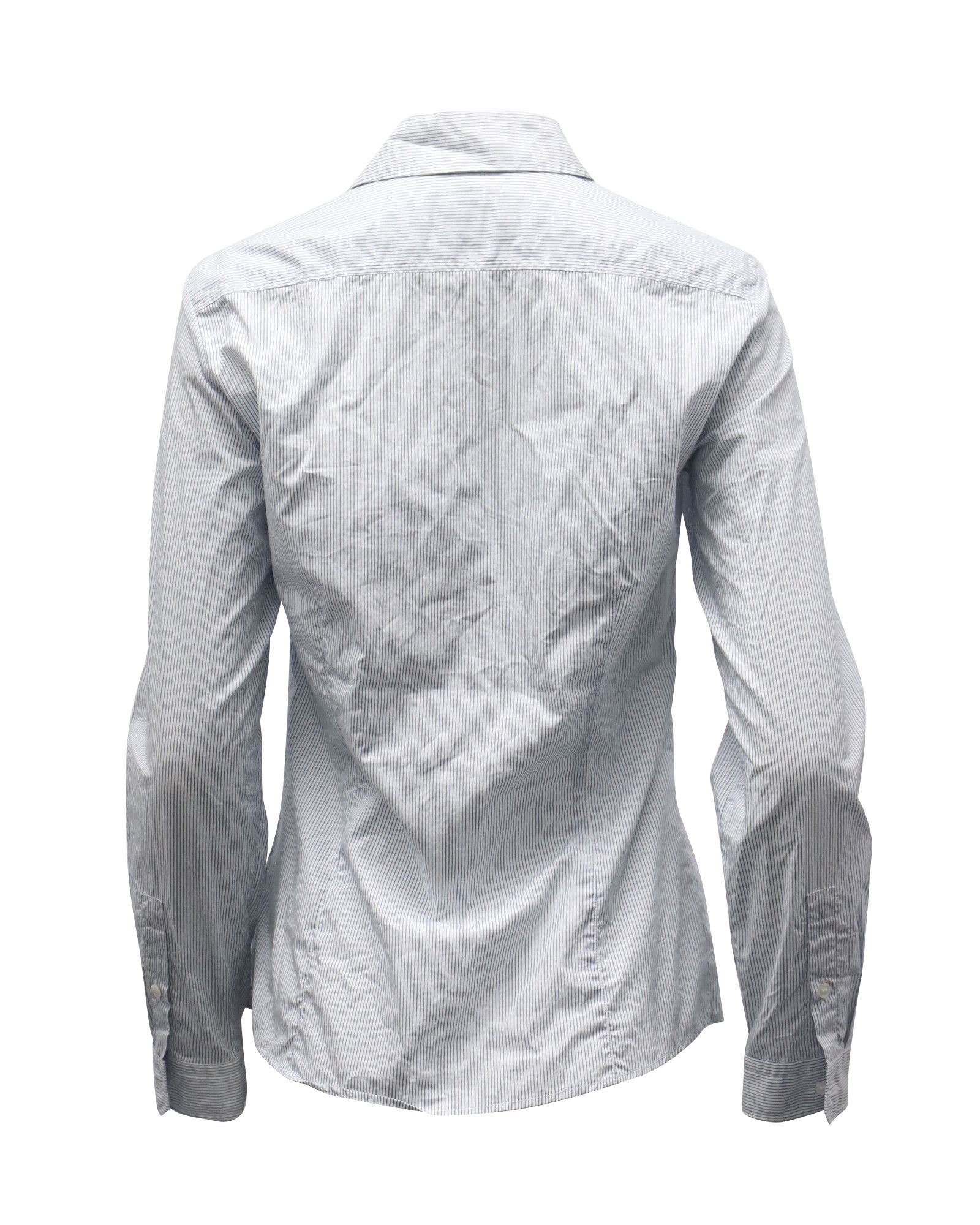 Max Mara Max Mara Daisy Embroidered Pinstripe Shirt in Blue Cotton Size XS / US 0-2 / IT 36-38 - 2 Thumbnail