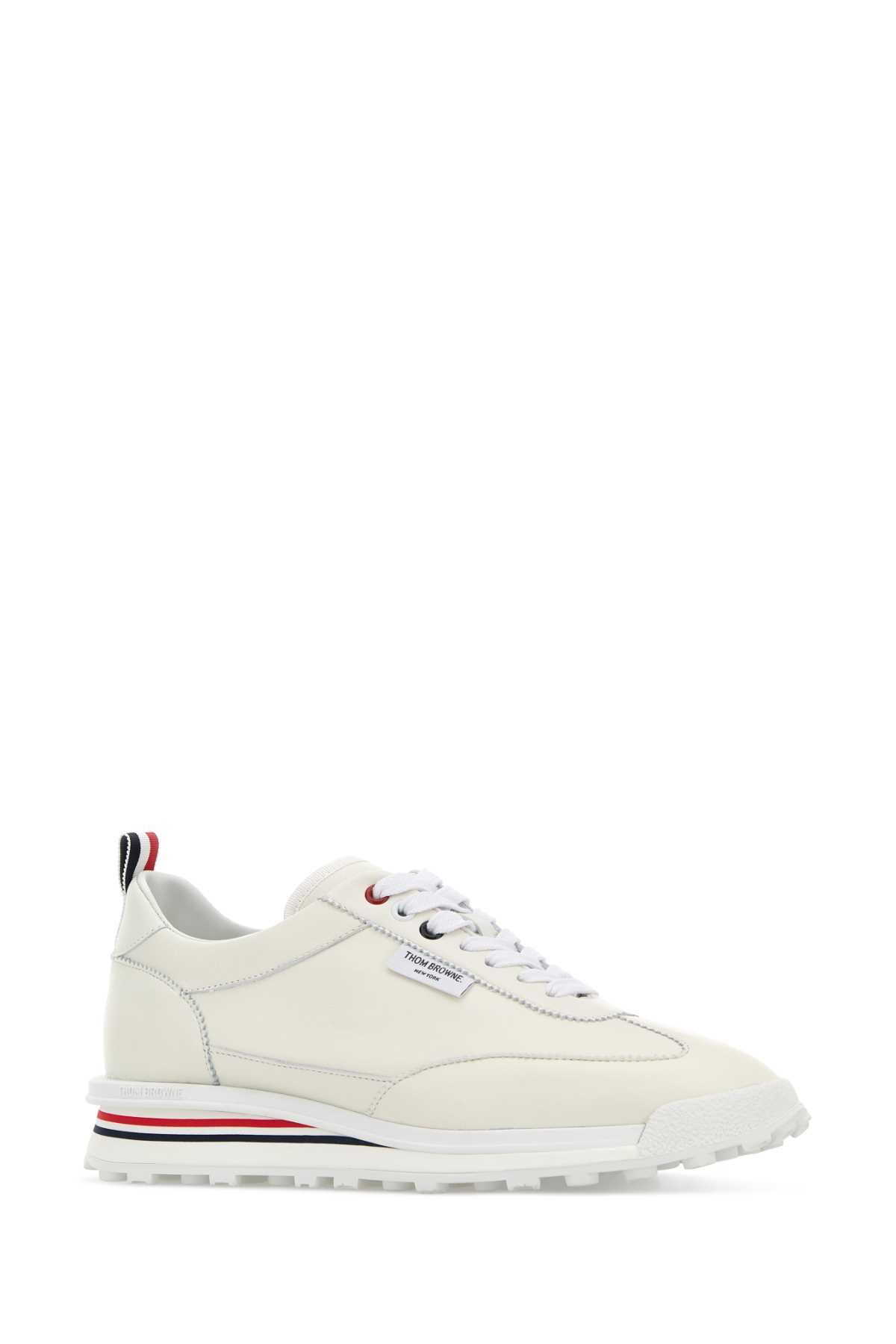 Thom Browne White Leather Sneakers Size US 12 / EU 45 - 2 Thumbnail