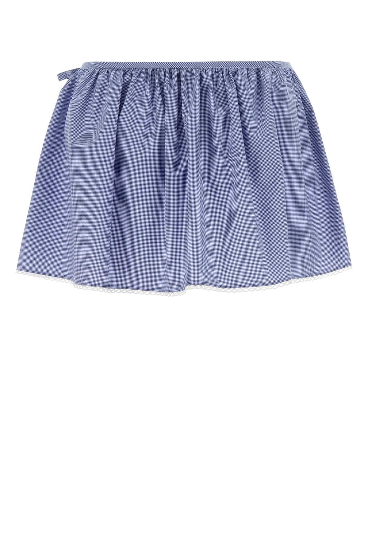 Miu Miu Embroidered Cotton Mini Skirt Size 27" / US 4 / IT 40 - 2 Thumbnail