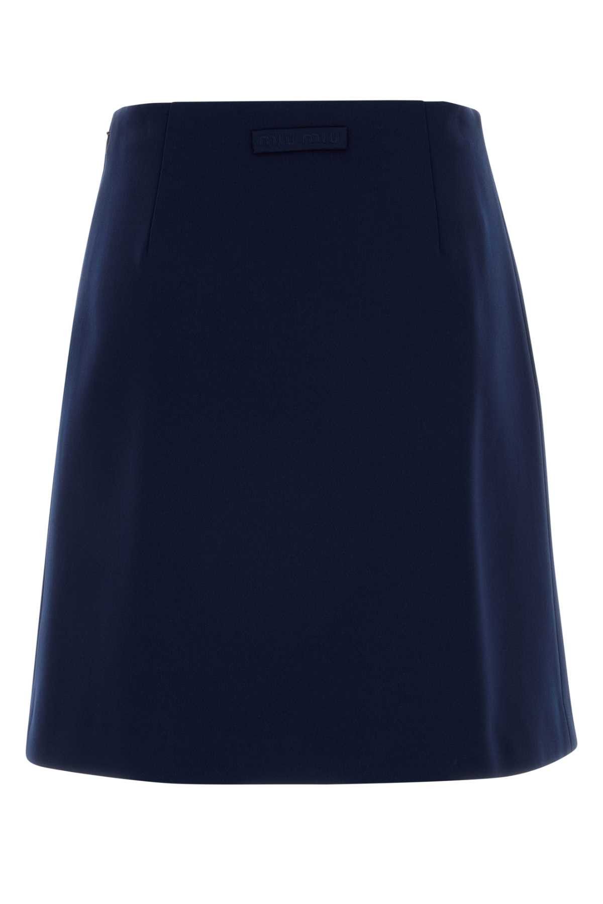 Miu Miu Blue Jersey Skirt Size 28" / US 6 / IT 42 - 2 Thumbnail
