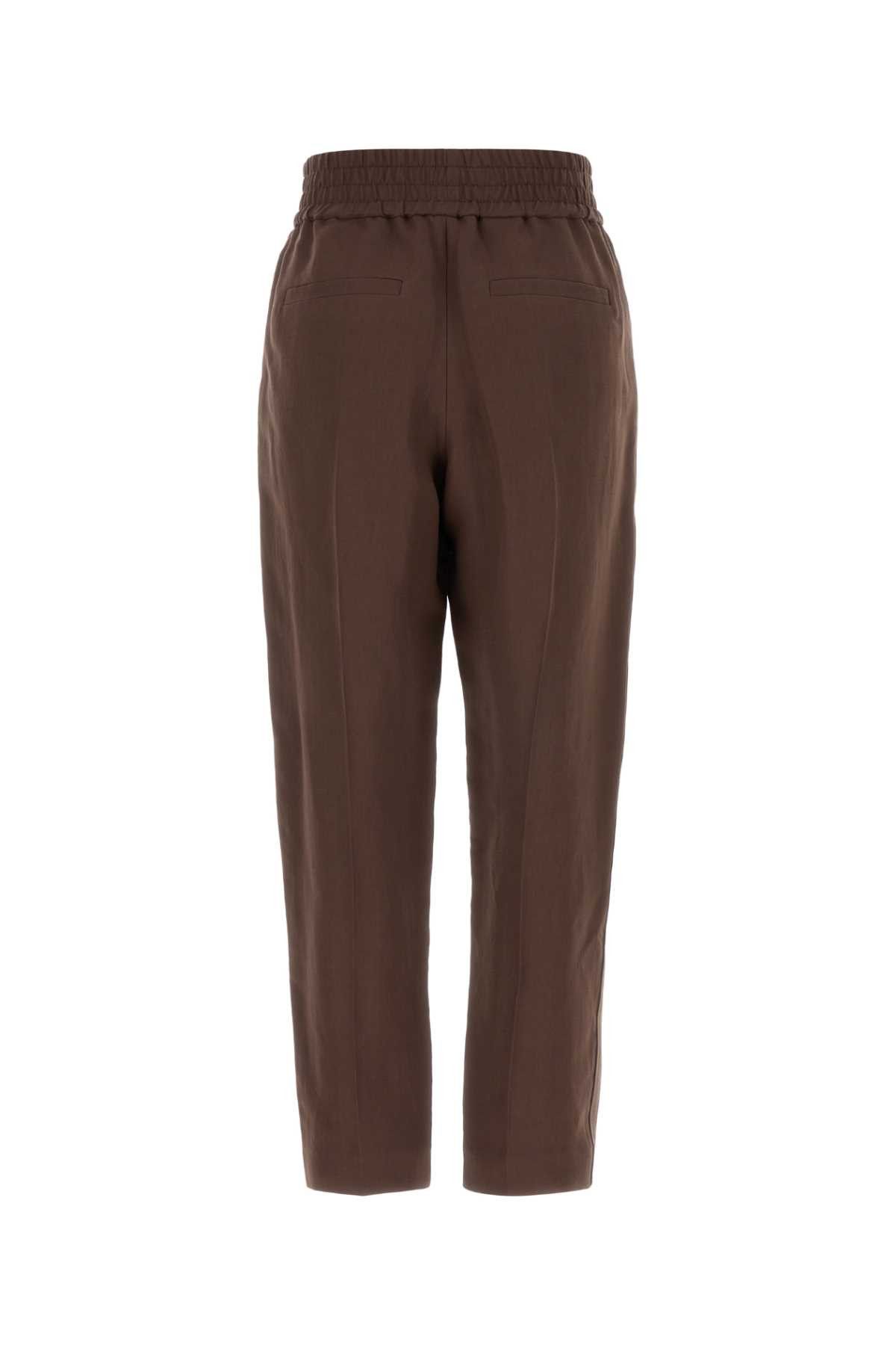 Brunello Cucinelli Chocolate Viscose Blend Pant Size 26" / US 2 / IT 38 - 2 Thumbnail