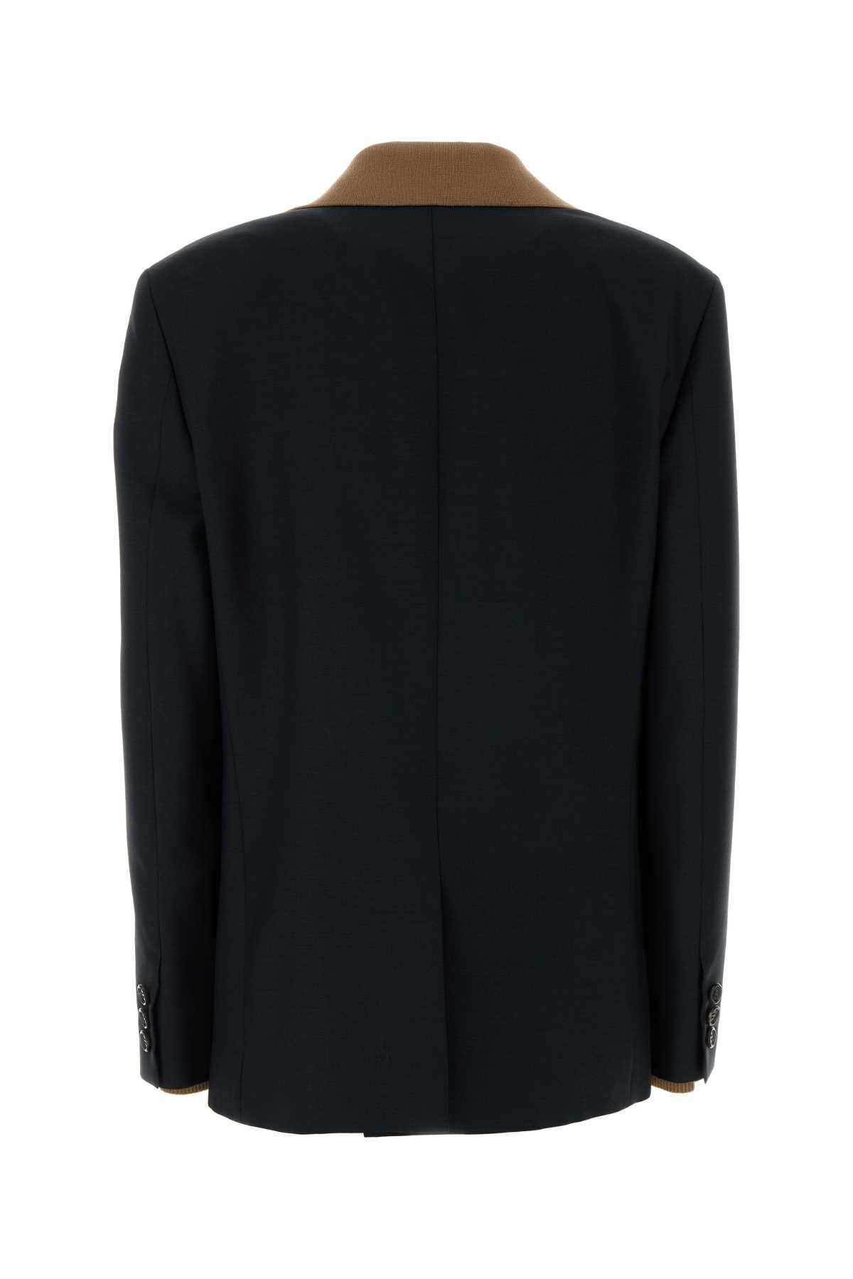Miu Miu Midnight Blue Mohair Blend Oversize Blazer Size XS / US 0-2 / IT 36-38 - 2 Thumbnail