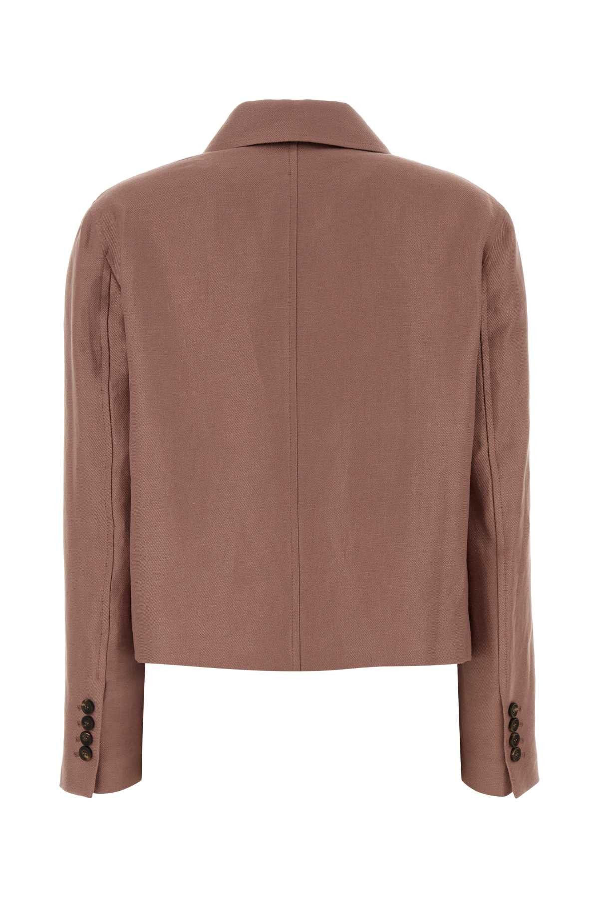 Brunello Cucinelli Antiqued Pink Linen Jacket Size S / US 4 / IT 40 - 2 Thumbnail