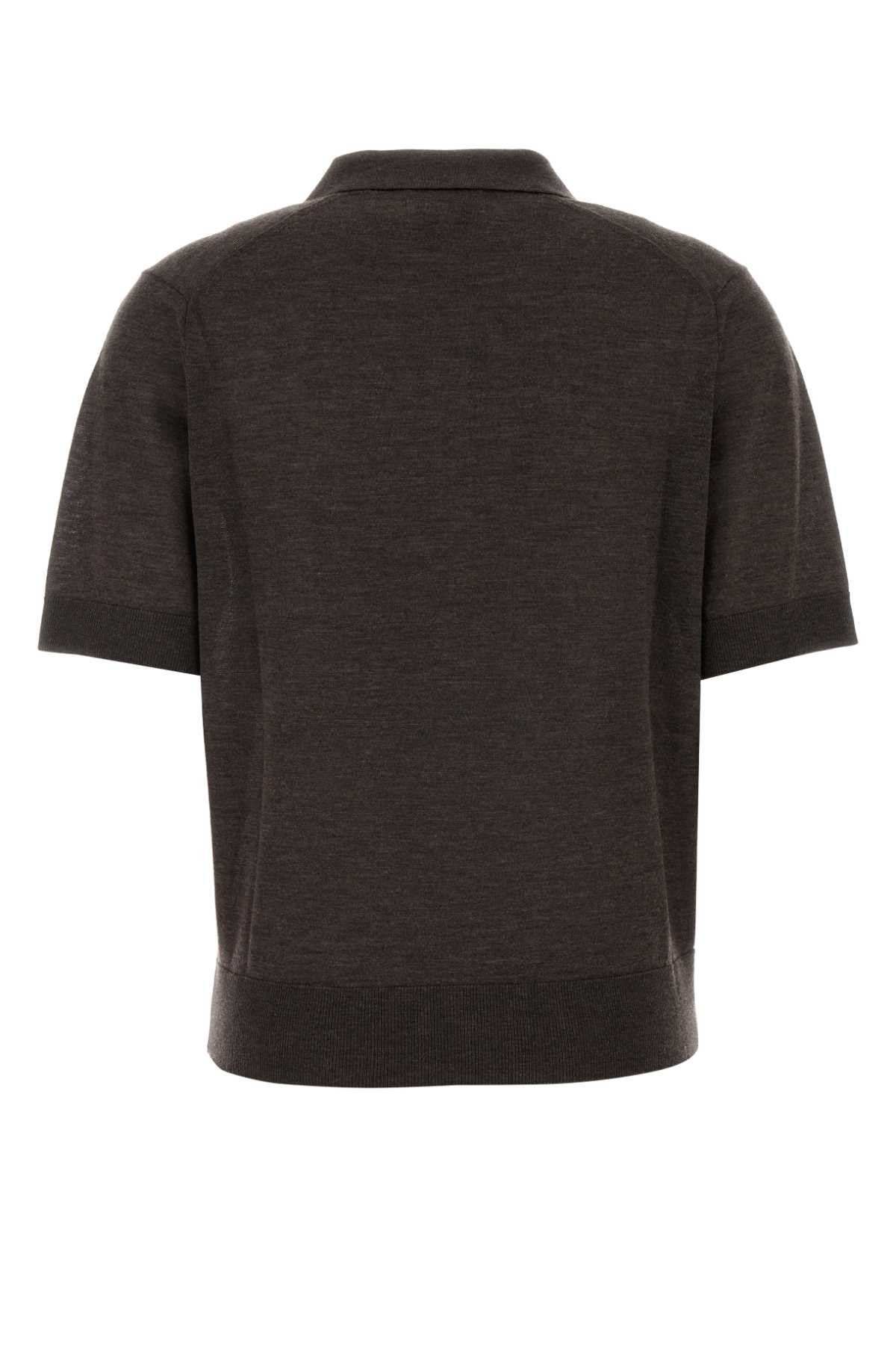 Loulou de Saison Dark Brown Cashmere Migo Polo Shirt Size M / US 6-8 / IT 42-44 - 2 Thumbnail