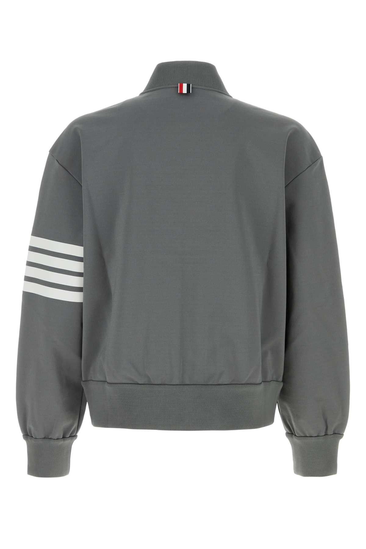 Thom Browne Grey Stretch Viscose Blend Bomber Jacket Size US S / EU 44-46 / 1 - 2 Thumbnail