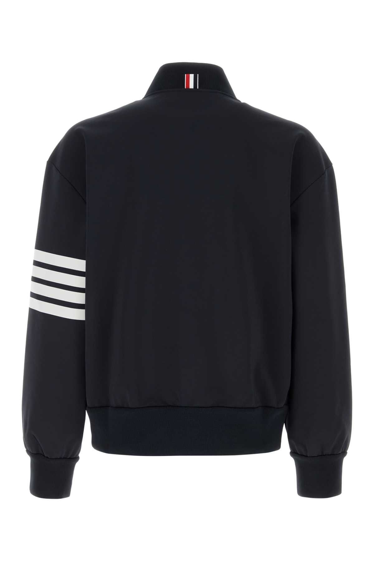 Thom Browne Midnight Blue Stretch Viscose Blend Bomber Jacket Size US XL / EU 56 / 4 - 2 Thumbnail