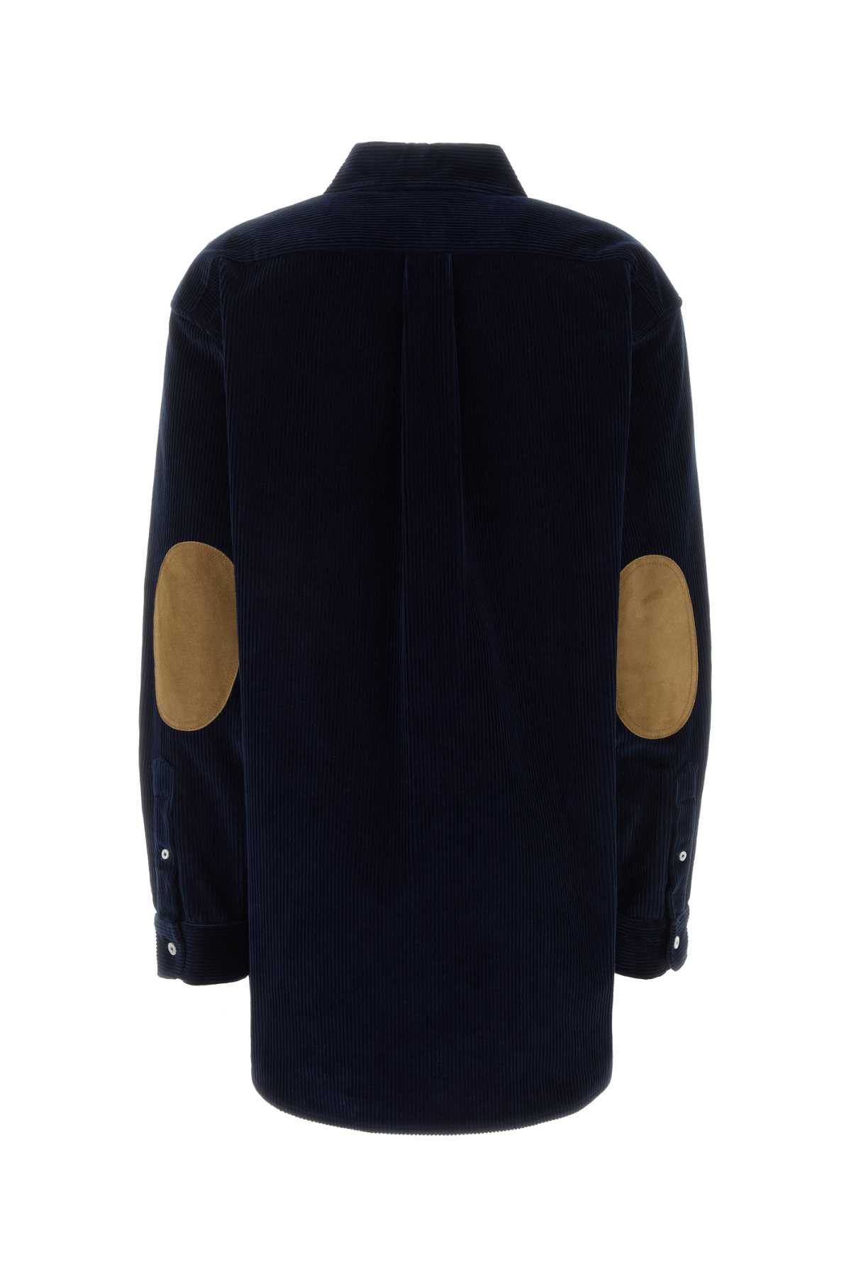 Miu Miu Dark Blue Corduroy Shirt Size L / US 10 / IT 46 - 2 Thumbnail