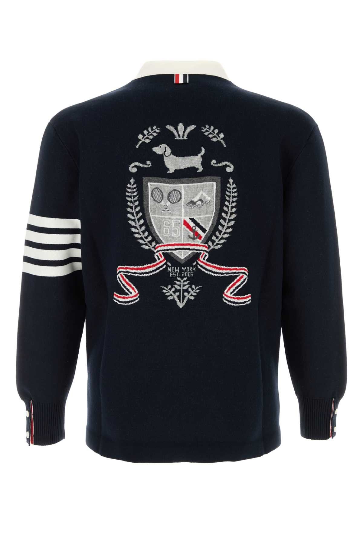Thom Browne Midnight Blue Cotton Blend Cardigan Size US S / EU 44-46 / 1 - 2 Thumbnail