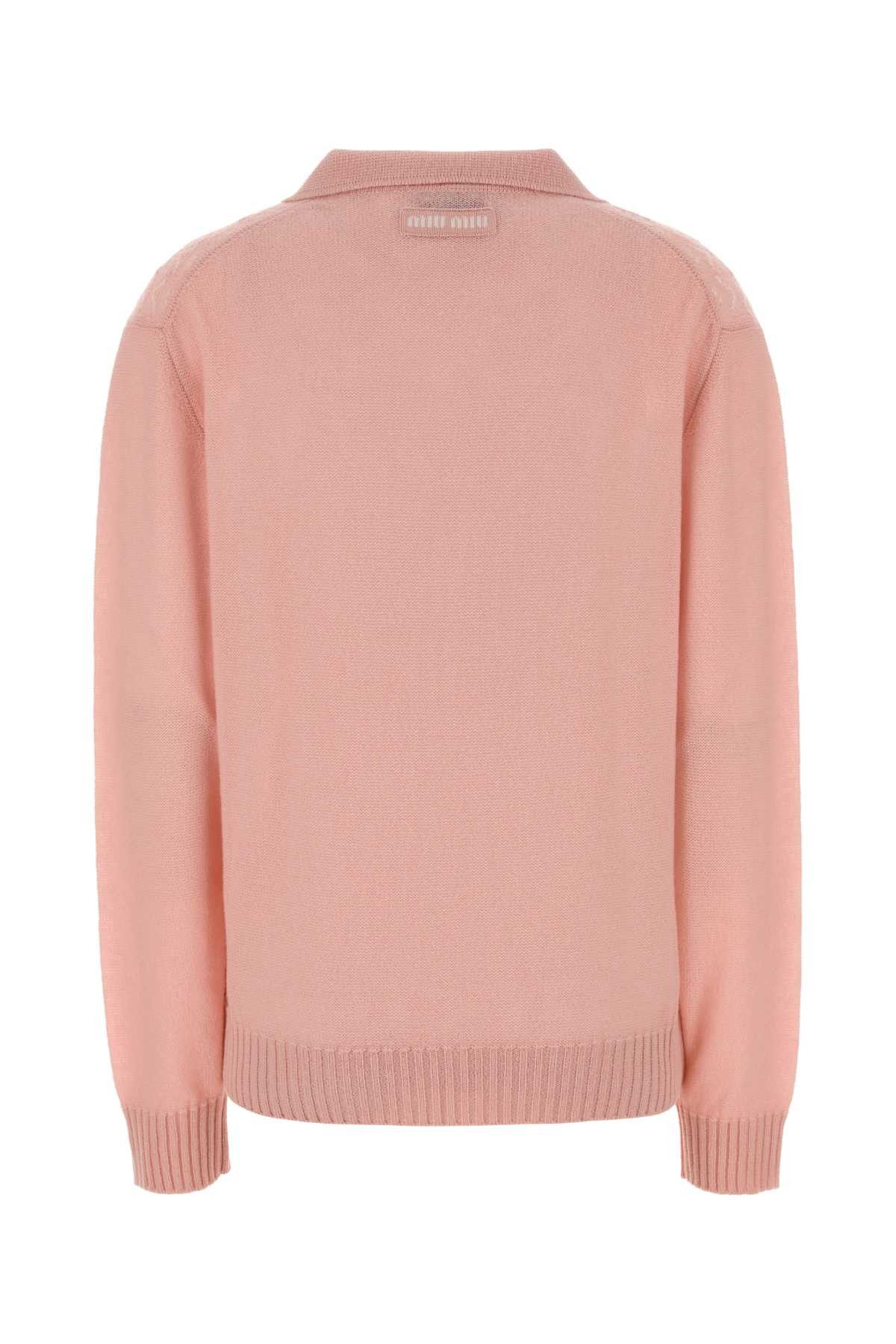 Miu Miu Pink Cashmere Polo Shirt Size XS / US 0-2 / IT 36-38 - 2 Thumbnail