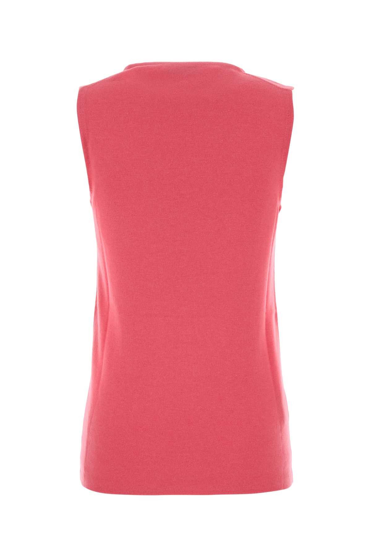 Miu Miu Fluo Pink Cashmere Blend Vest Size M / US 6-8 / IT 42-44 - 2 Thumbnail