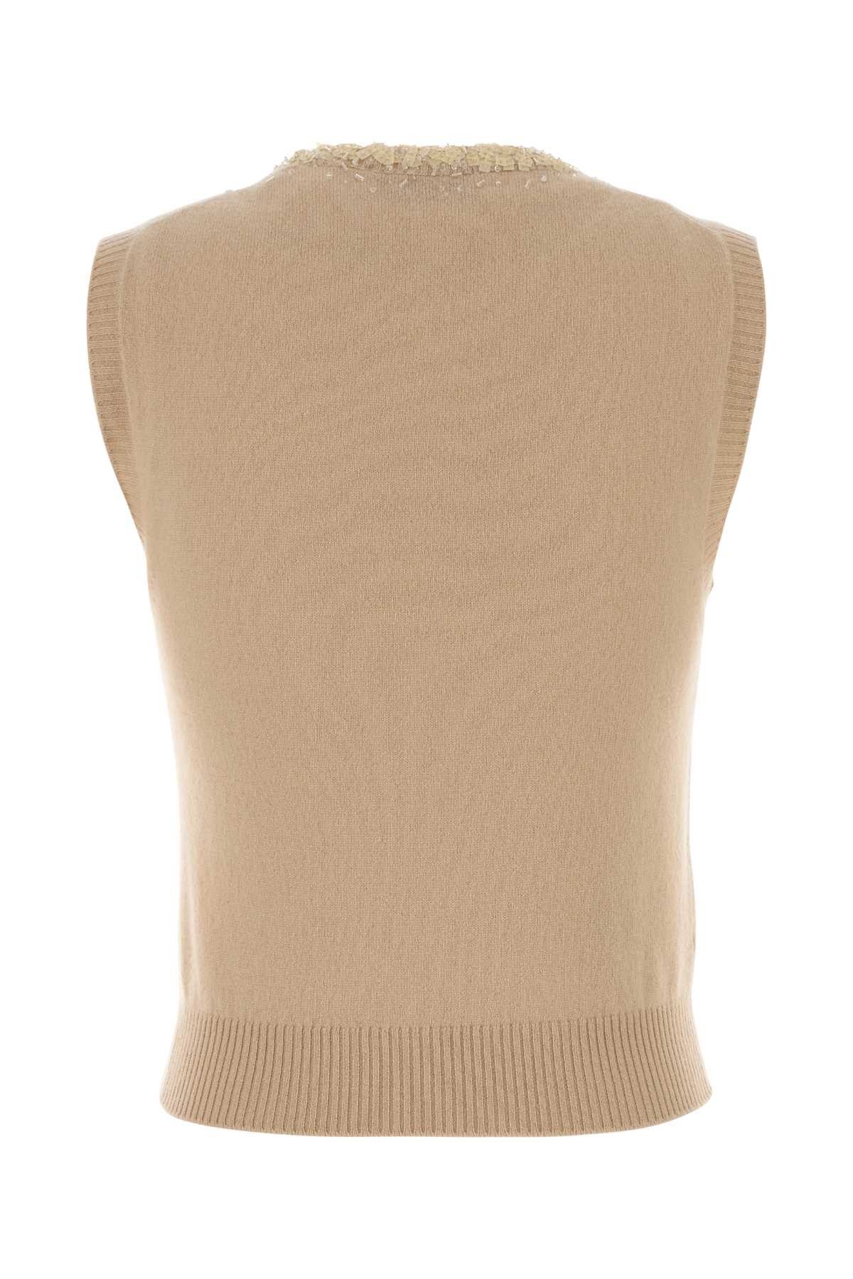 Miu Miu Sand Cashmere Vest Size M / US 6-8 / IT 42-44 - 2 Thumbnail