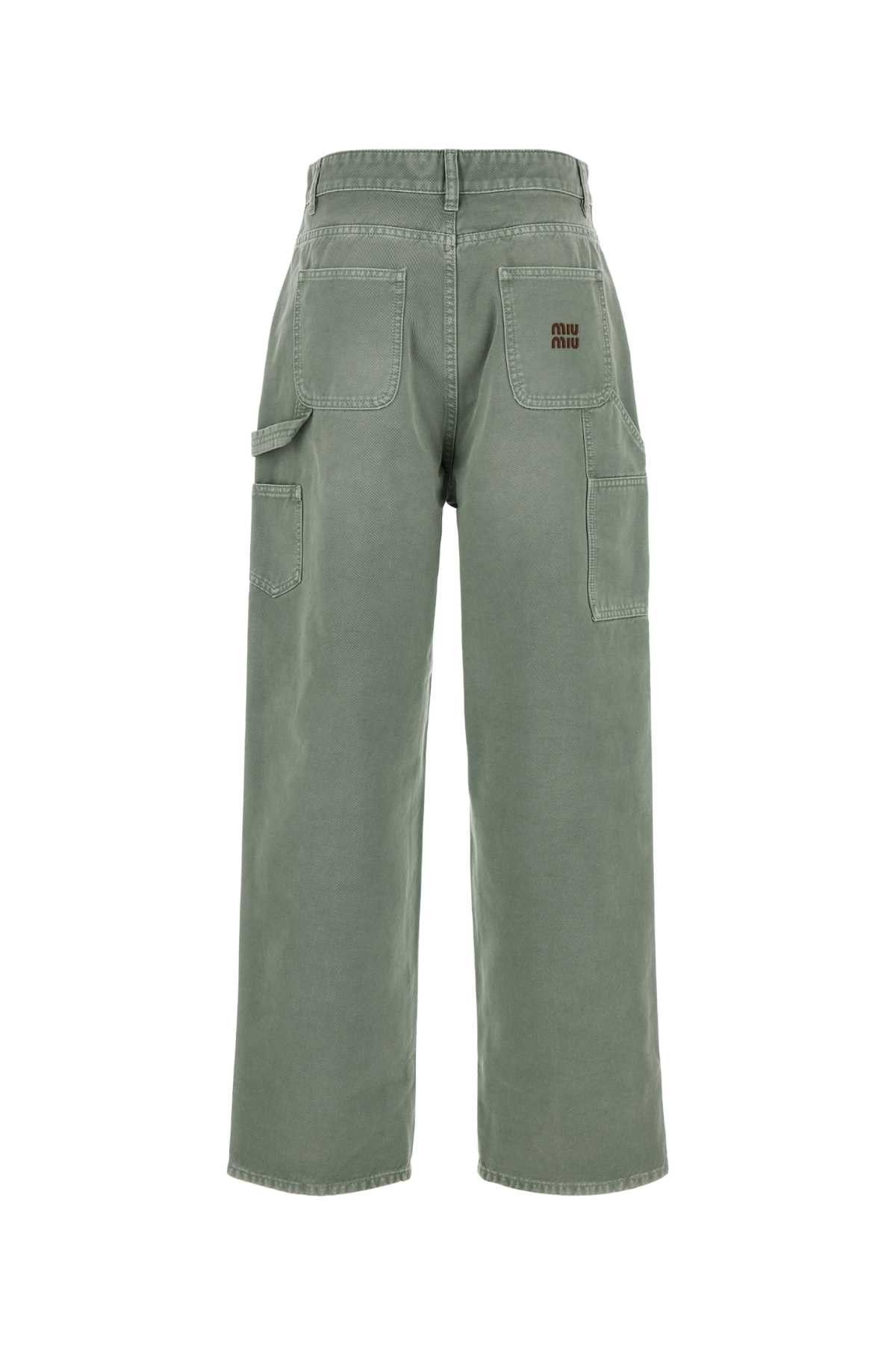 Miu Miu Sage Green Gabardine Pant Size 27" / US 4 / IT 40 - 2 Thumbnail
