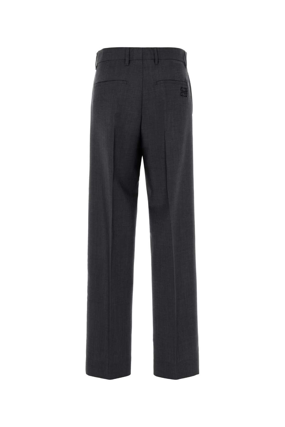 Miu Miu Charcoal Mohair Blend Pant Size 28" / US 6 / IT 42 - 2 Thumbnail