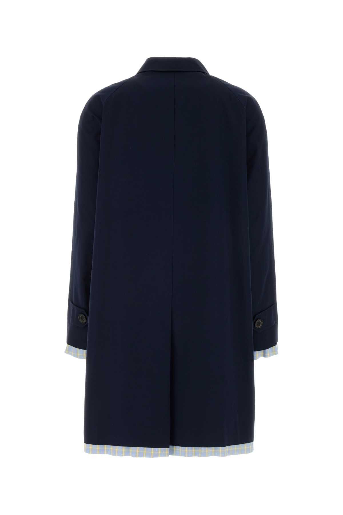 Miu Miu Dark Blue Poplin Trench Overcoat Size M / US 6-8 / IT 42-44 - 2 Thumbnail