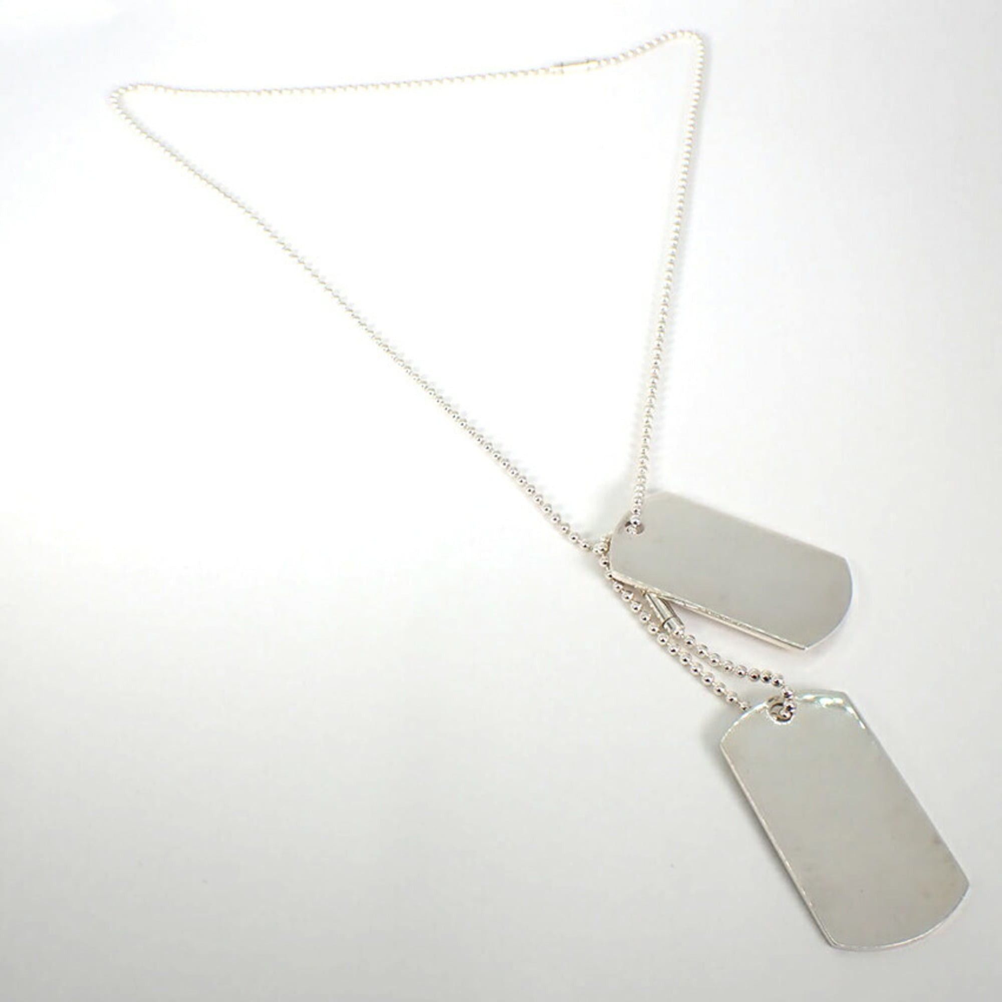 Gucci GUCCI 925 Dog Tag Plate Necklace (2 pieces) Size ONE SIZE - 4 Thumbnail