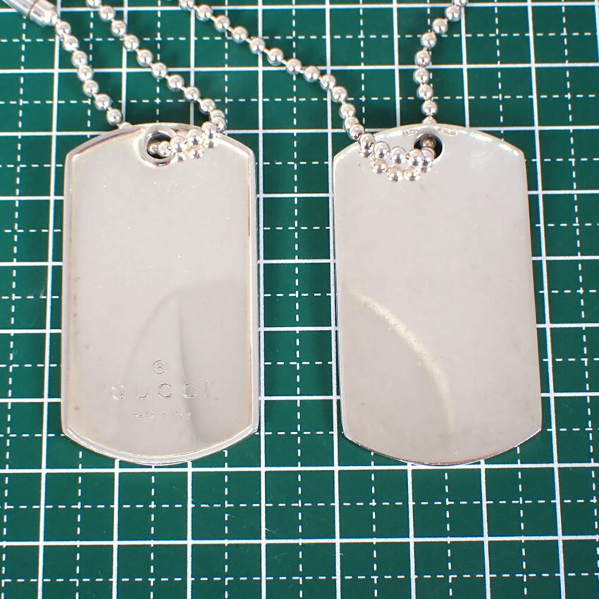 Gucci GUCCI 925 Dog Tag Plate Necklace (2 pieces) Size ONE SIZE - 11 Thumbnail