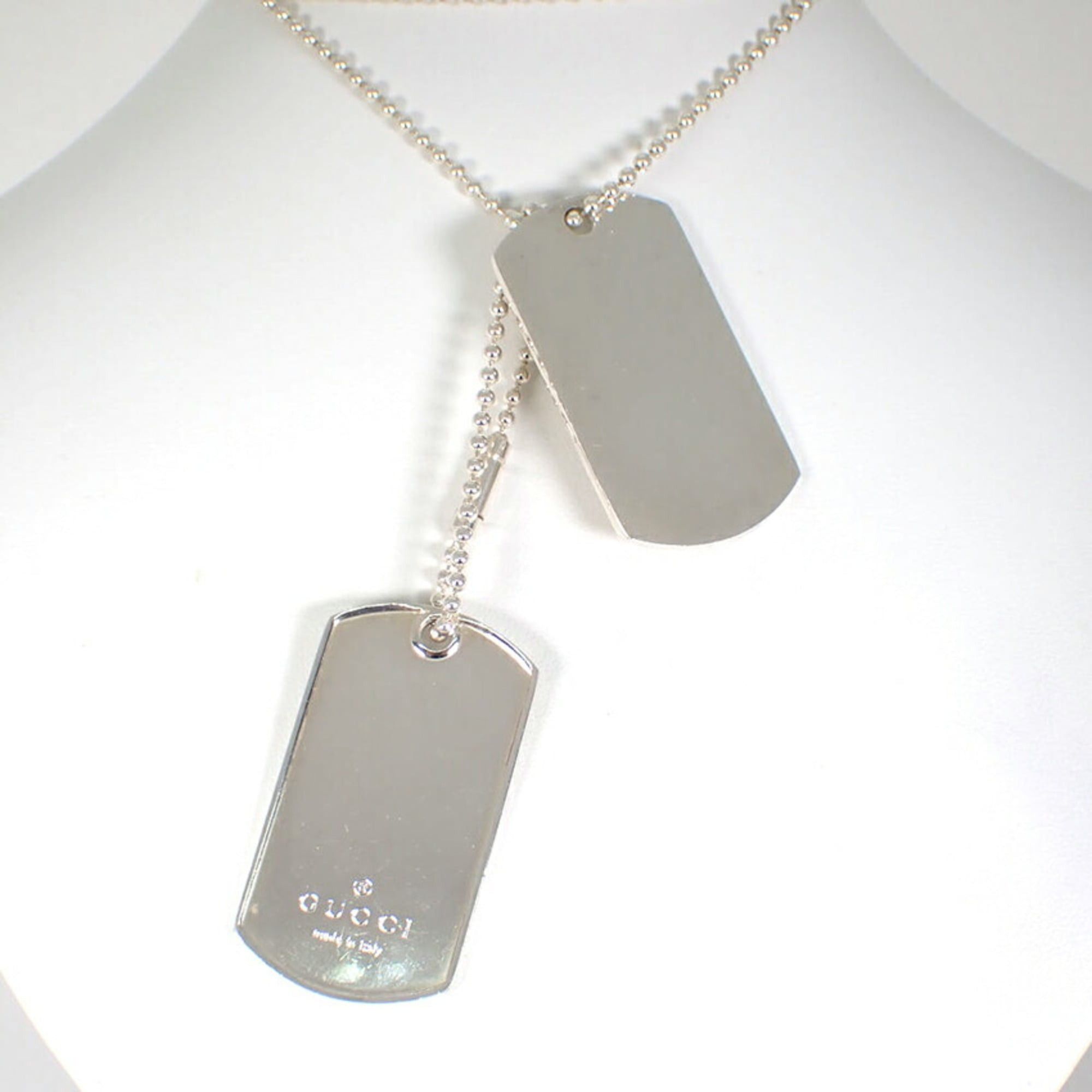 Gucci GUCCI 925 Dog Tag Plate Necklace (2 pieces) Size ONE SIZE - 3 Thumbnail