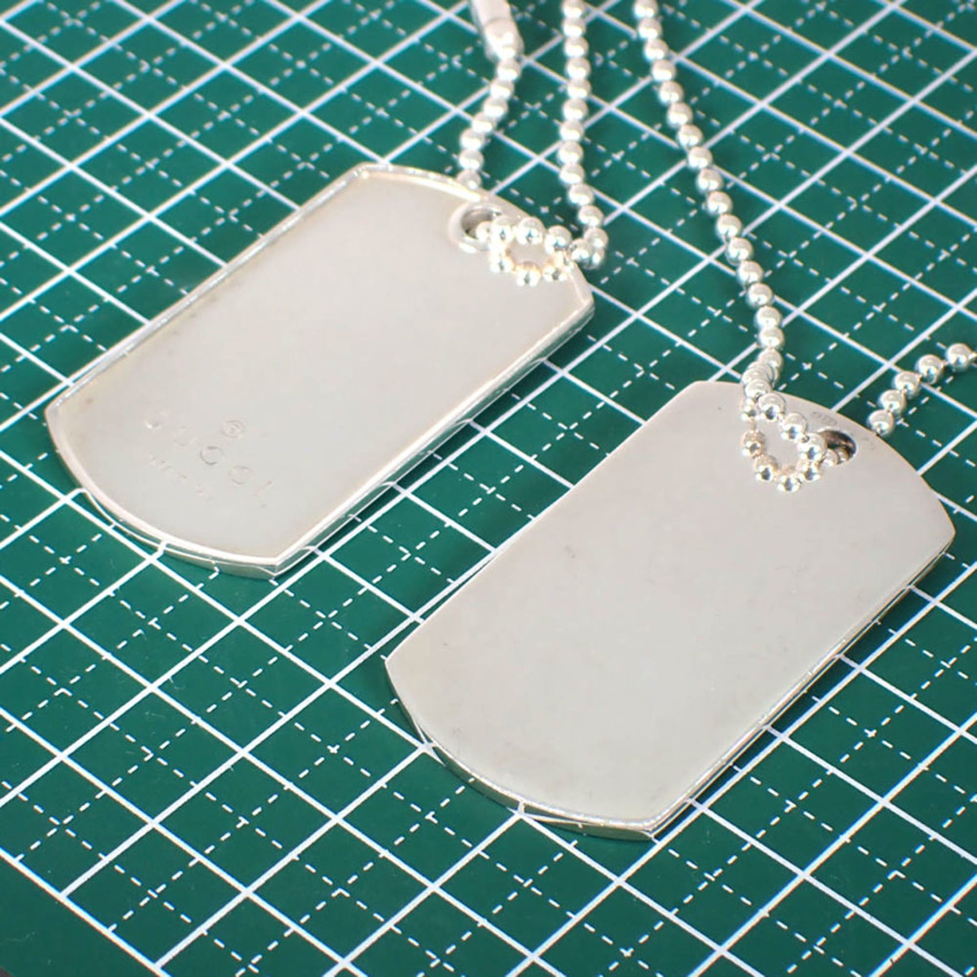Gucci GUCCI 925 Dog Tag Plate Necklace (2 pieces) Size ONE SIZE - 10 Thumbnail