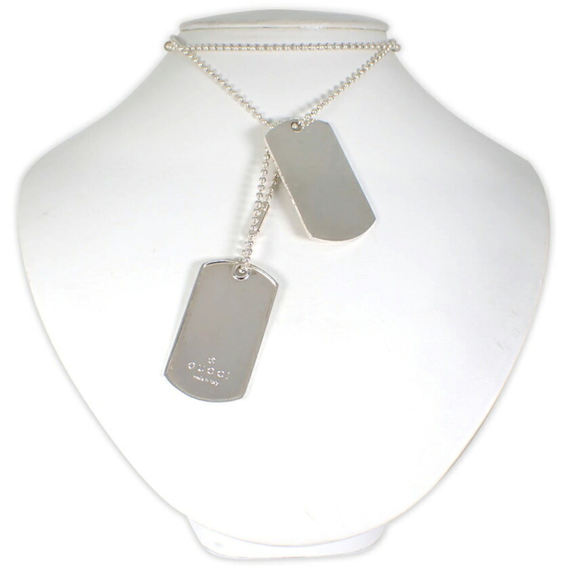 Gucci GUCCI 925 Dog Tag Plate Necklace (2 pieces) Size ONE SIZE - 2 Thumbnail