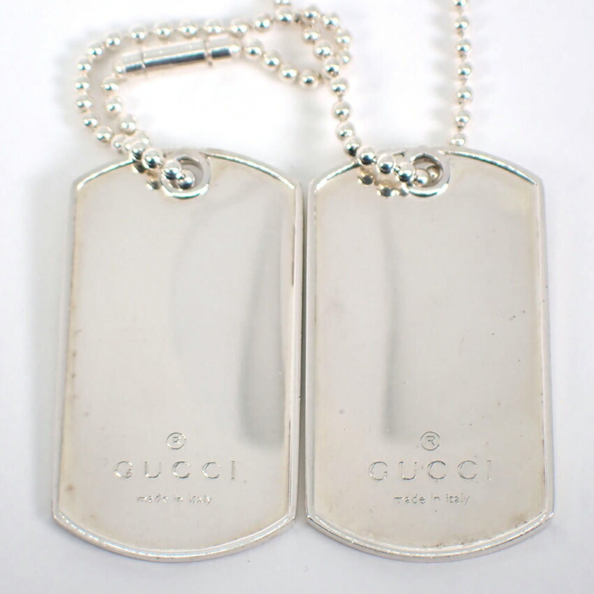 Gucci GUCCI 925 Dog Tag Plate Necklace (2 pieces) Size ONE SIZE - 5 Thumbnail