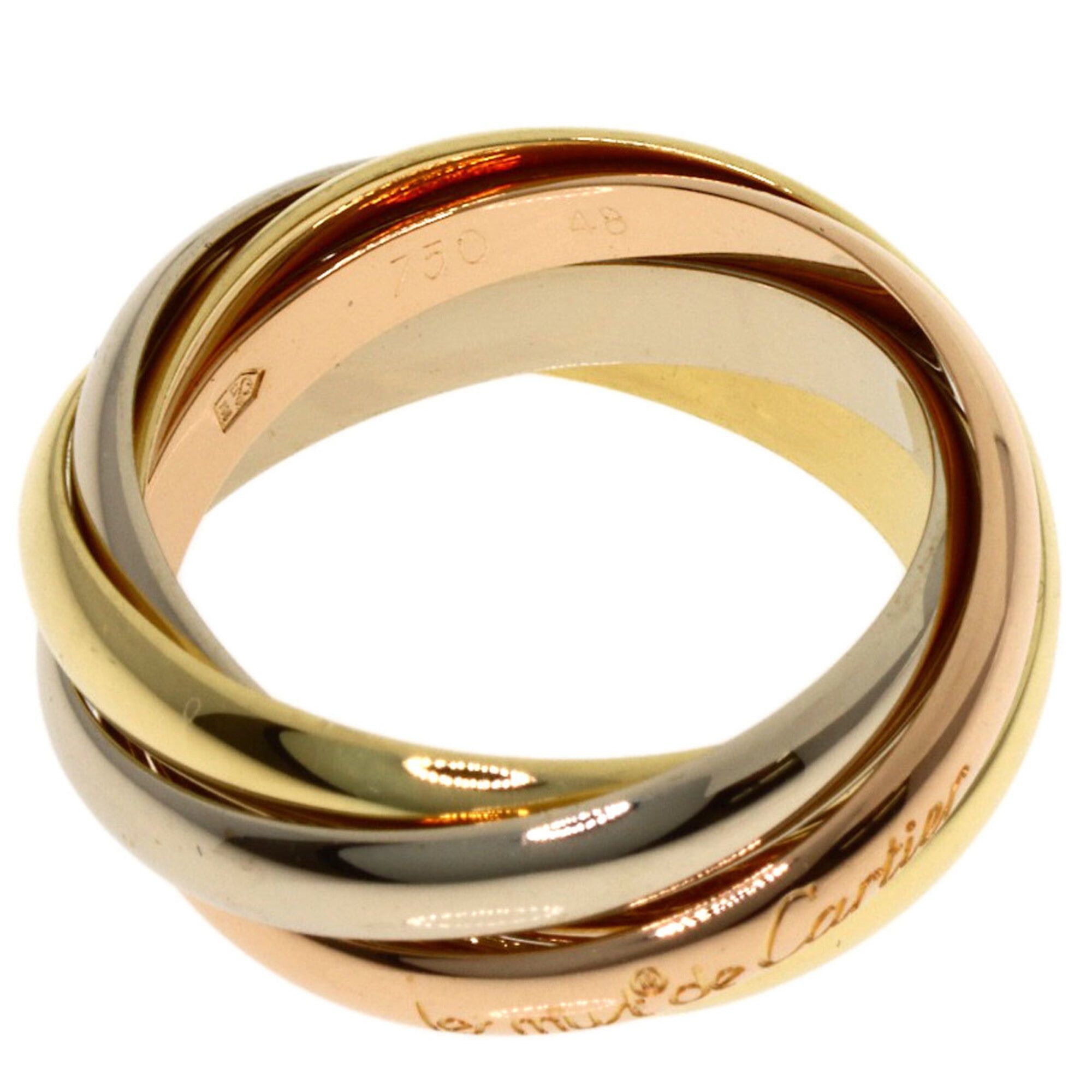 Cartier Cartier Trinity 5-Ring Ring, Size 48, 18K Yellow Gold/18K White Pink Gold, Women's. Size ONE SIZE - 4 Thumbnail
