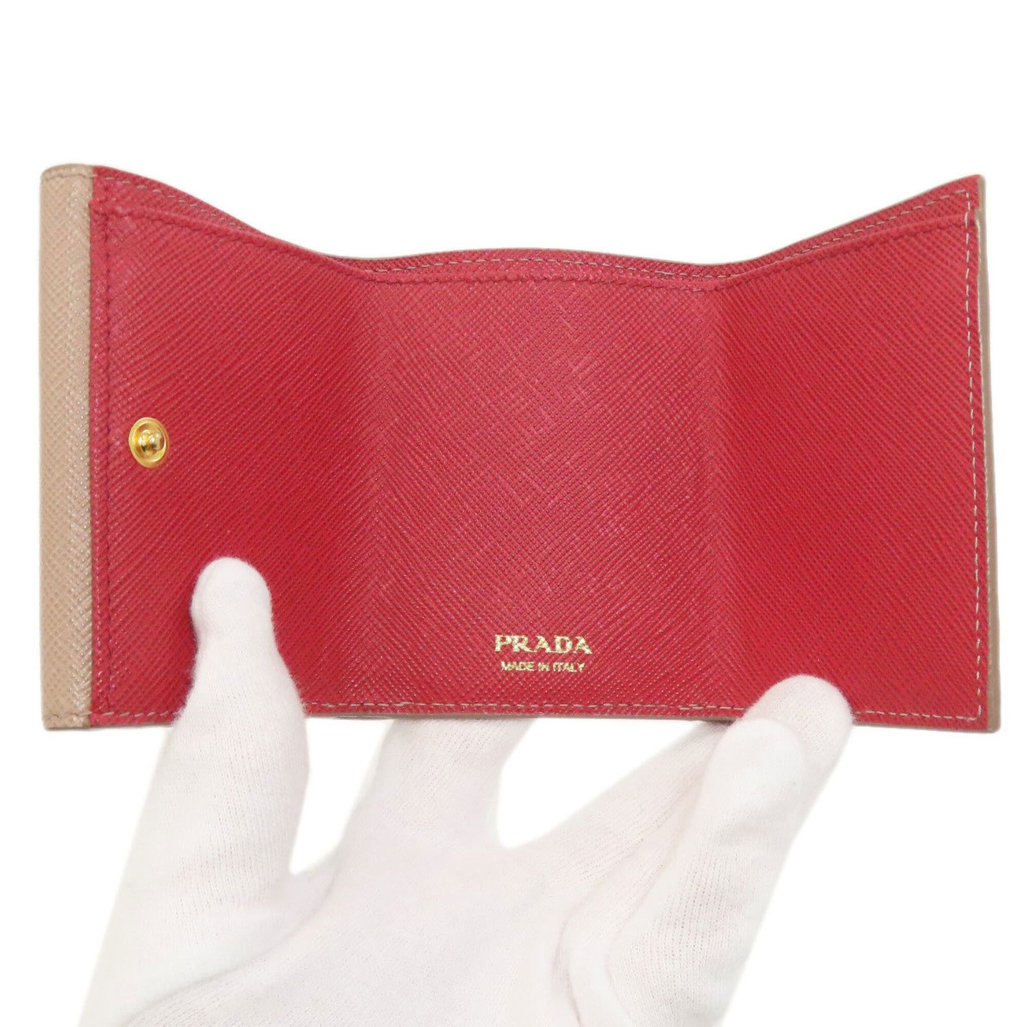 Prada Prada Compact Wallet, Bi-fold Saffiano Leather, Women's PRADA Size ONE SIZE - 4 Thumbnail