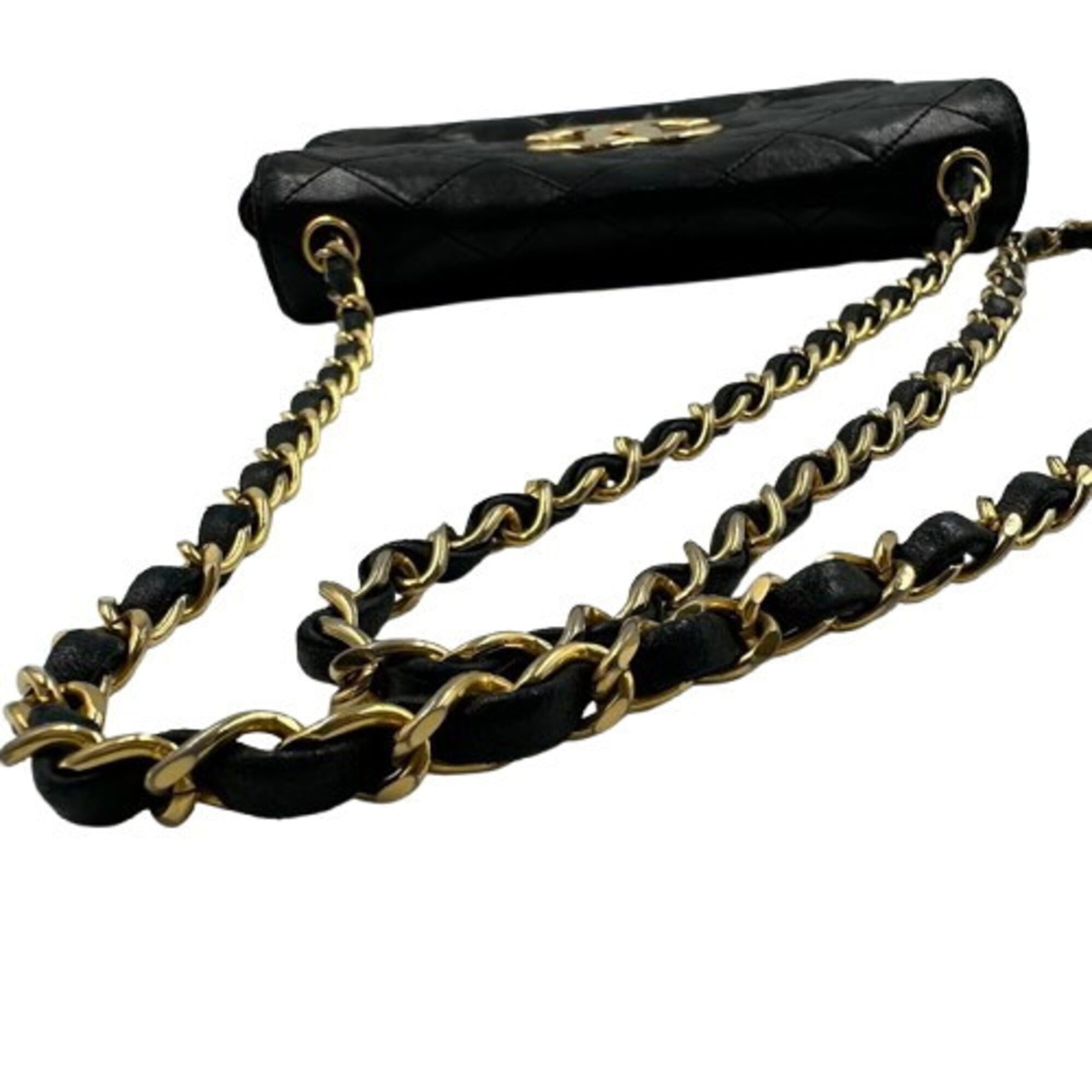 Chanel CHANEL Lambskin Chain Shoulder Bag, Leather, Black Size ONE SIZE - 3 Thumbnail