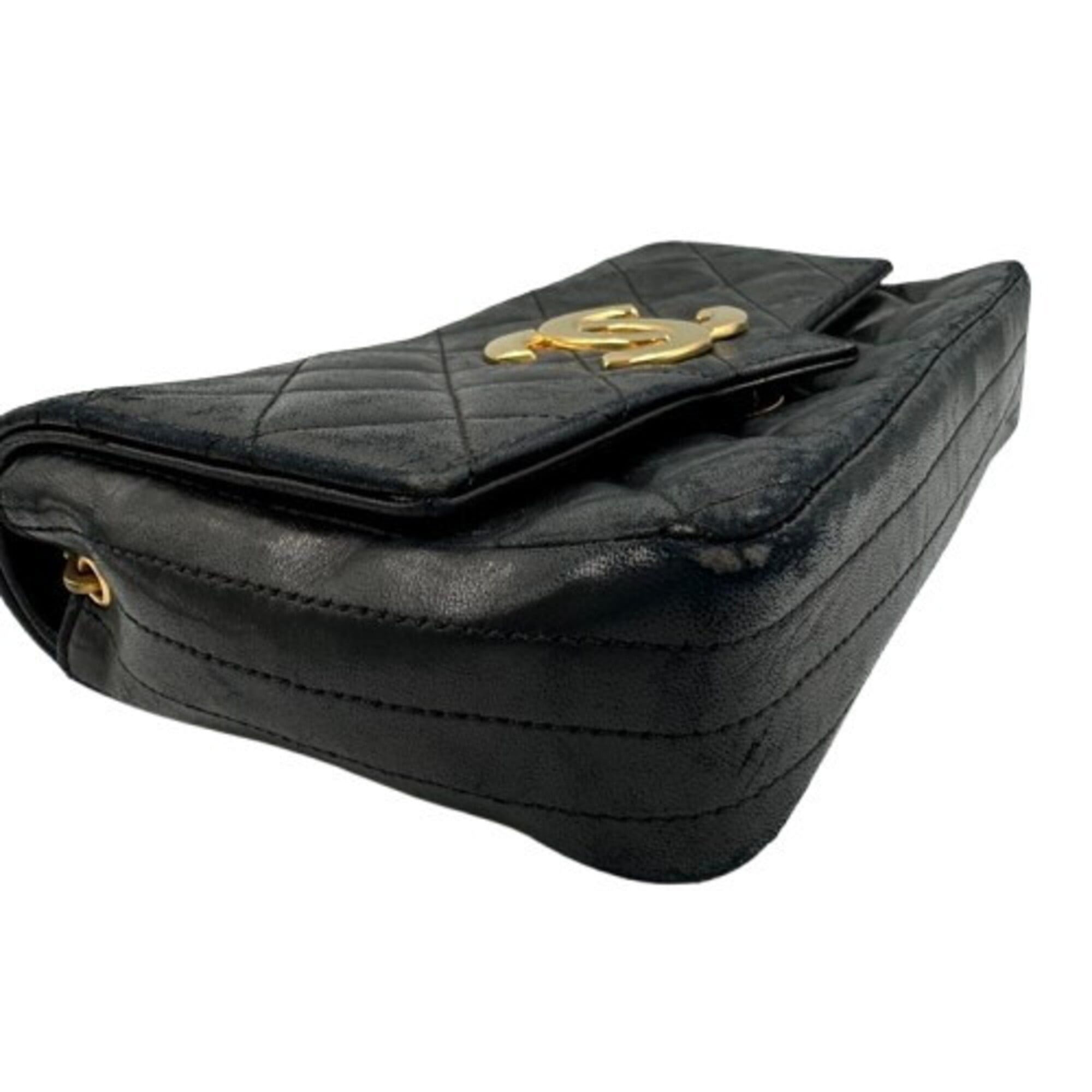 Chanel CHANEL Lambskin Chain Shoulder Bag, Leather, Black Size ONE SIZE - 5 Thumbnail