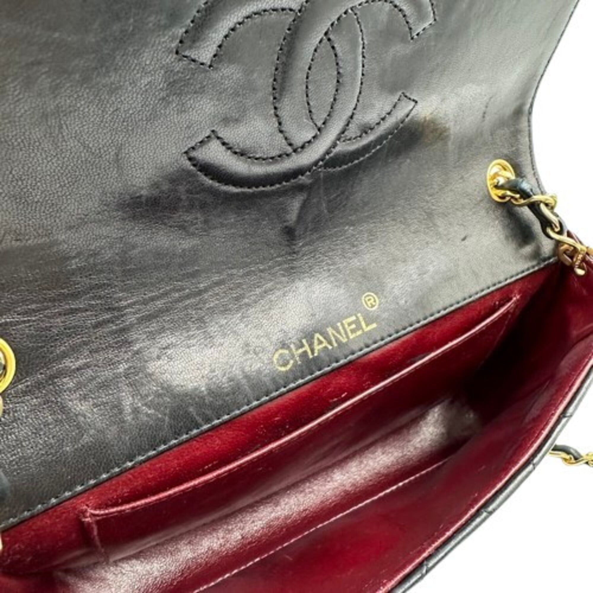 Chanel CHANEL Lambskin Chain Shoulder Bag, Leather, Black Size ONE SIZE - 8 Thumbnail
